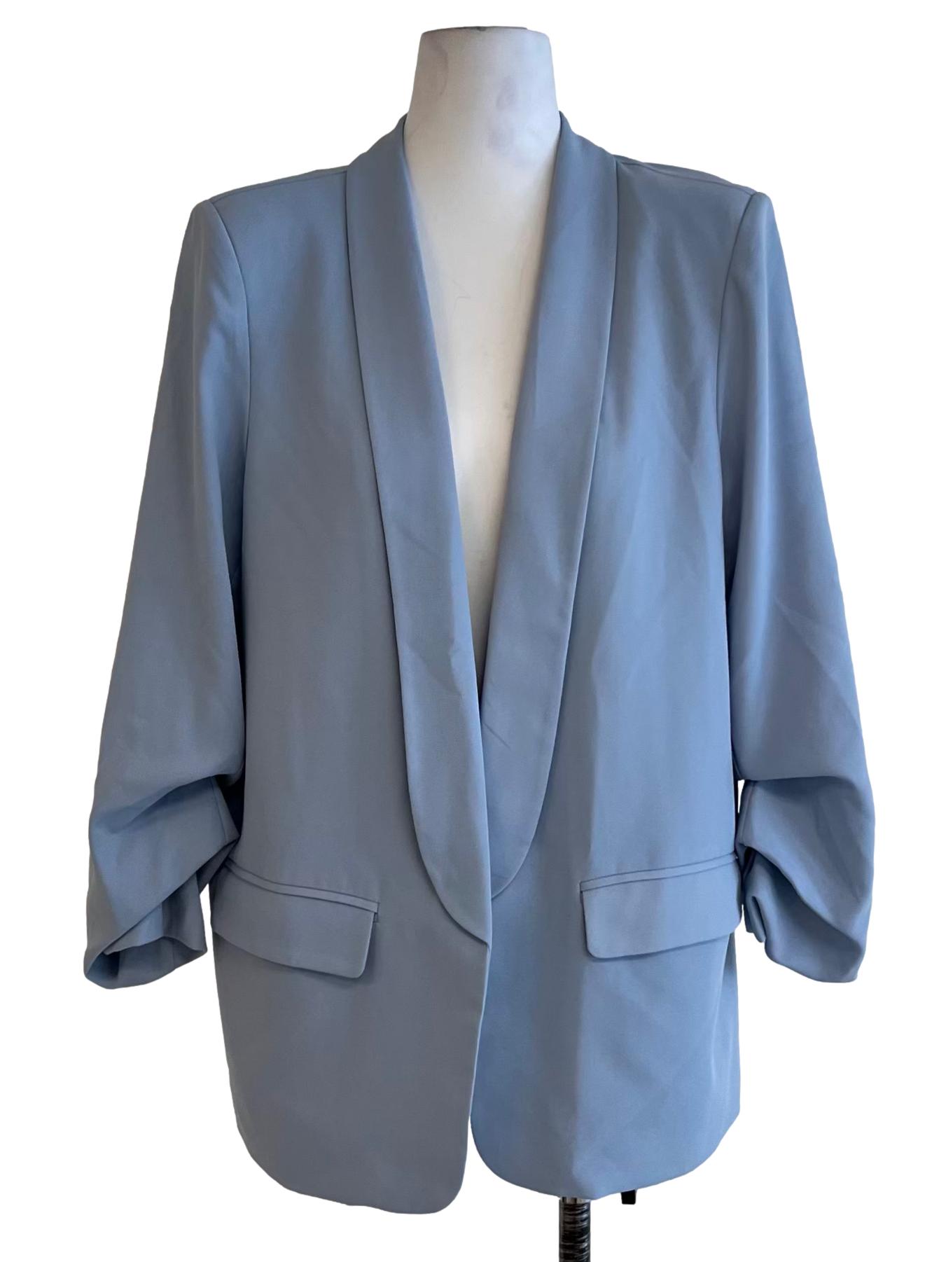 Stone Blue Wing Collar Blazer