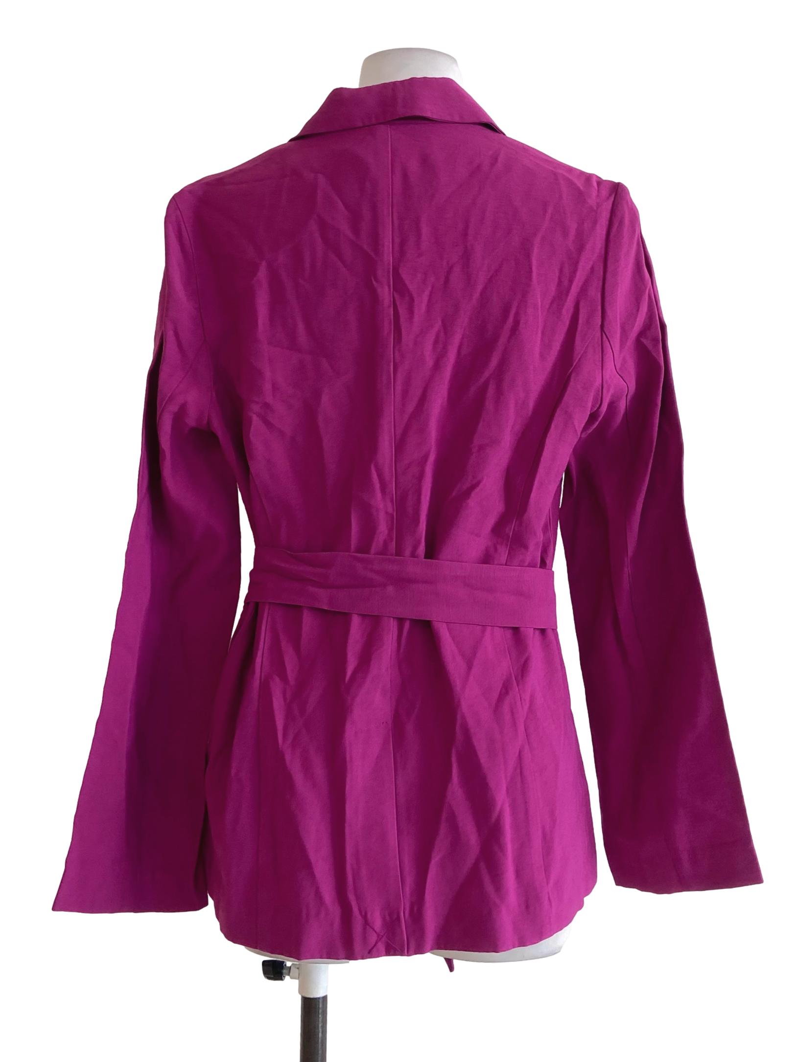 Magenta Purple Wing Collar Single Breasted Blazer