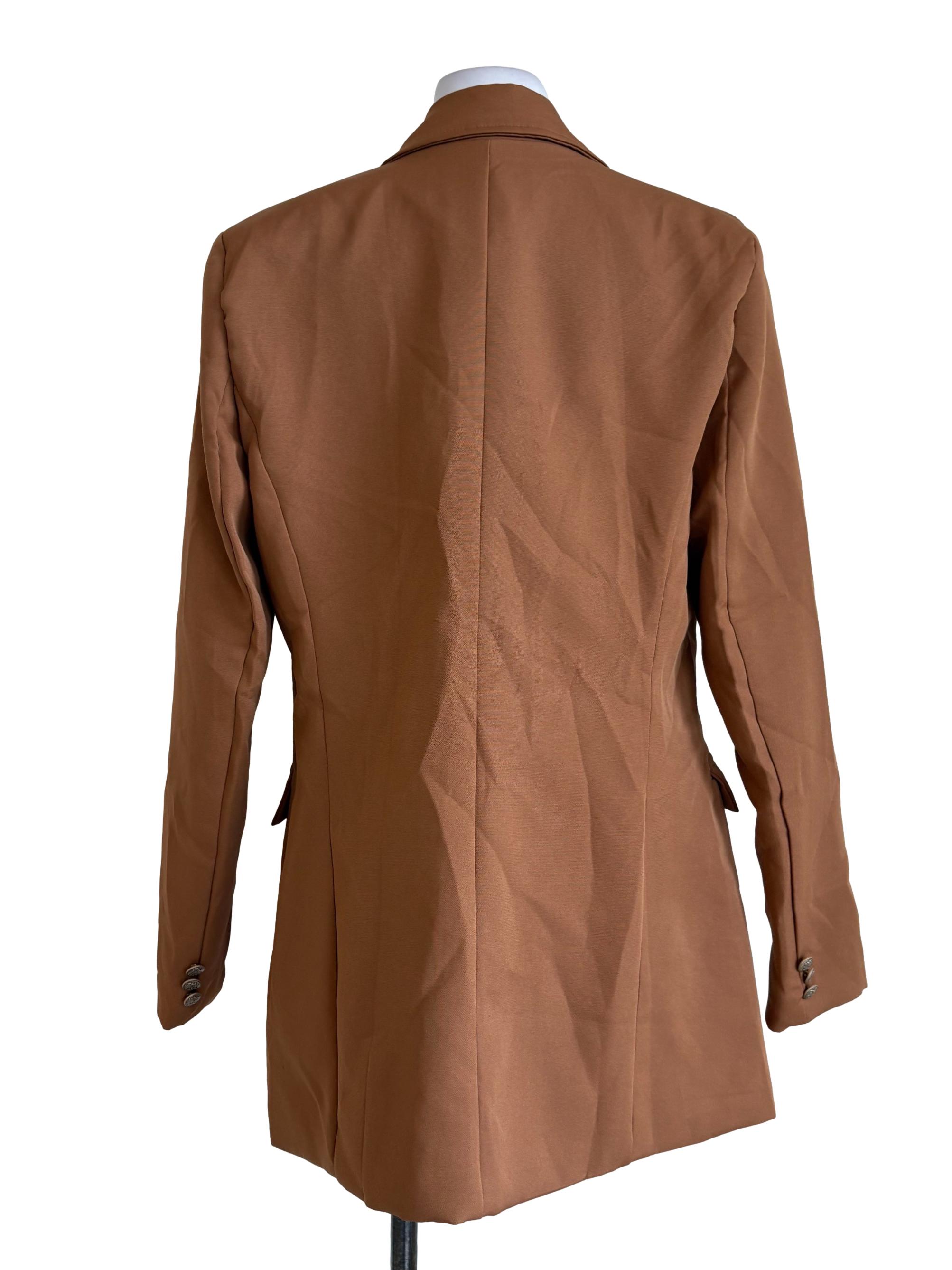 Tawny Brown Double Breasted Blazer