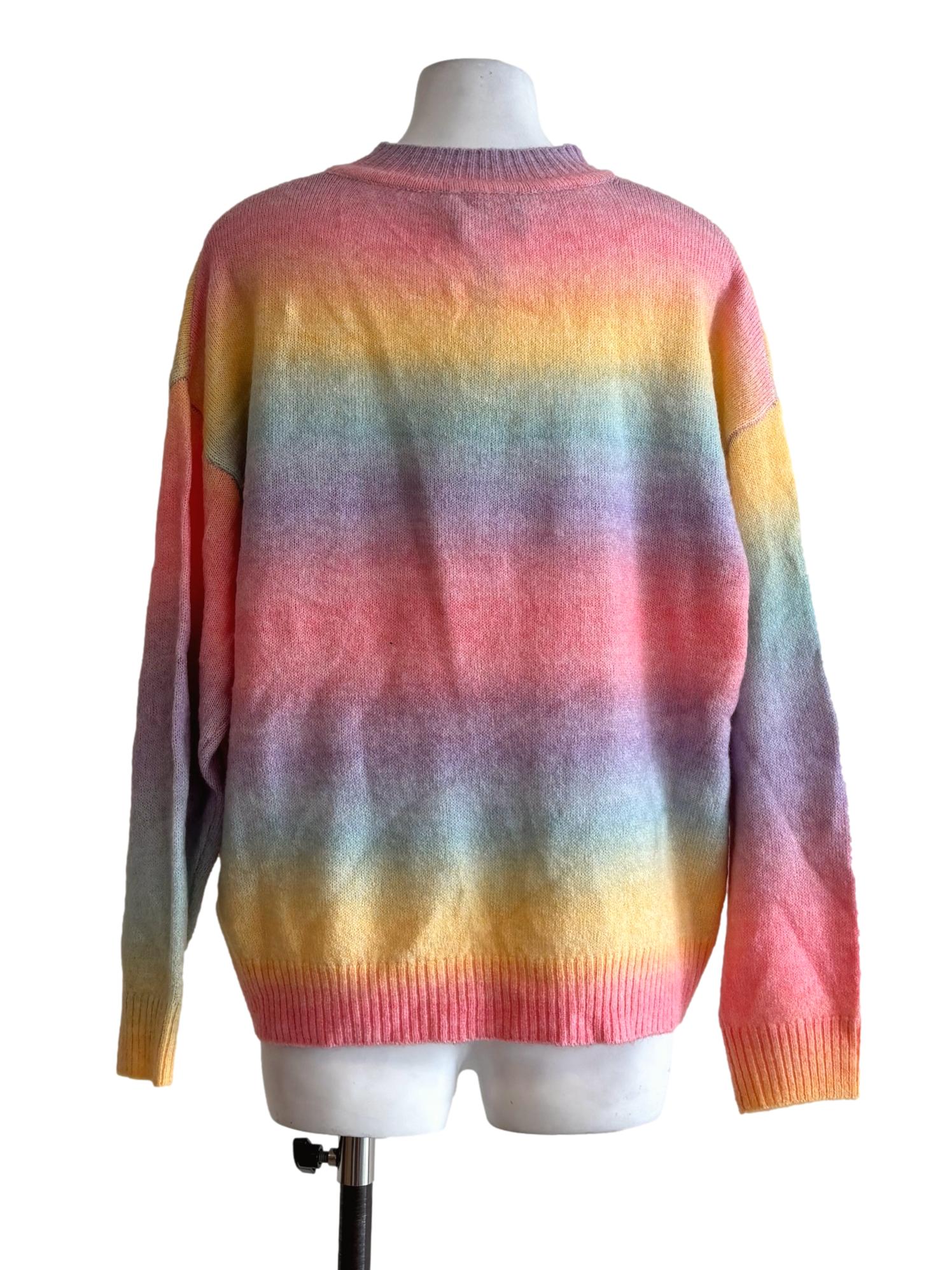Rainbow Ombre Smiley Sweater