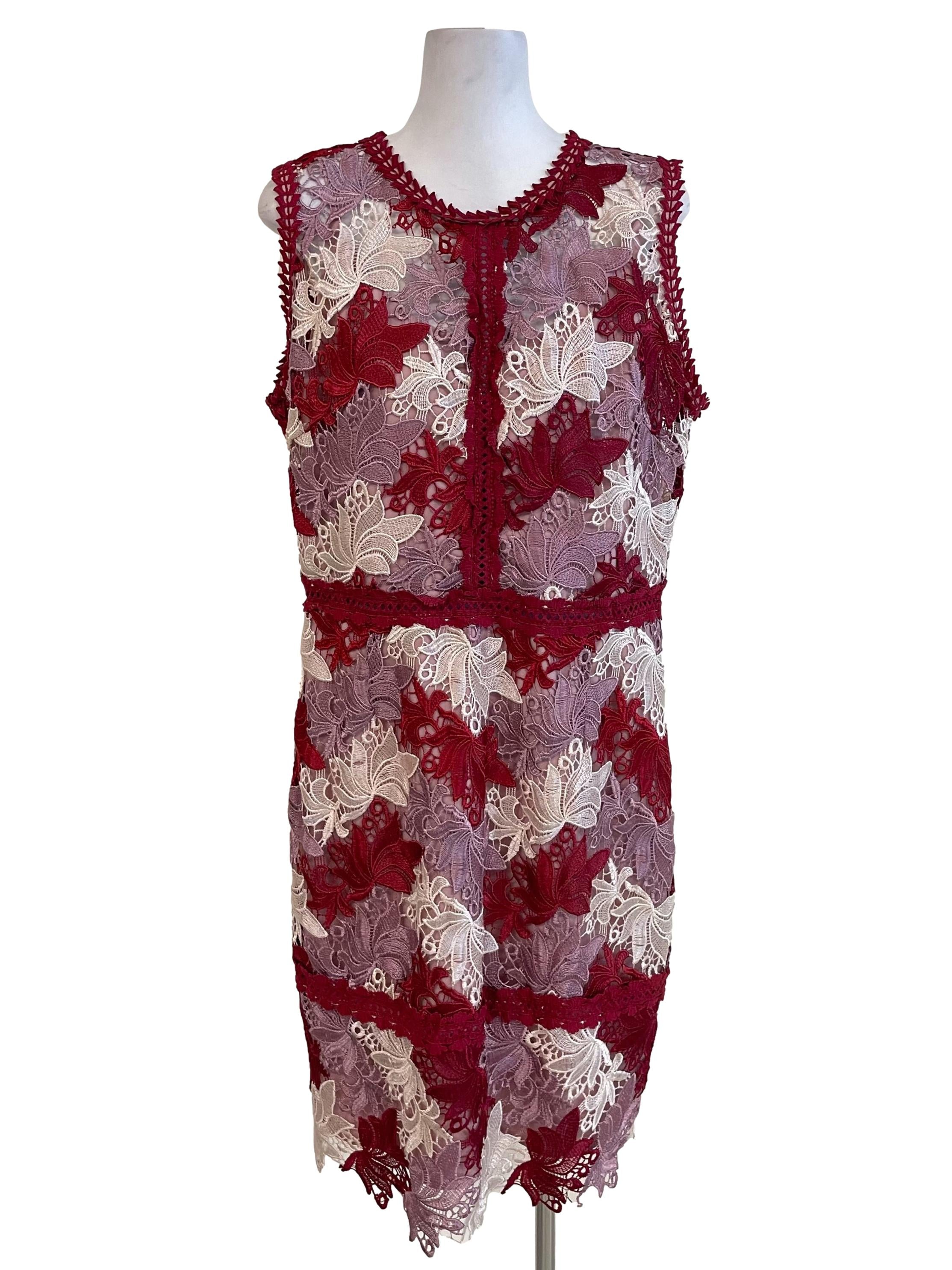Mauve Embroidery Slip Dress