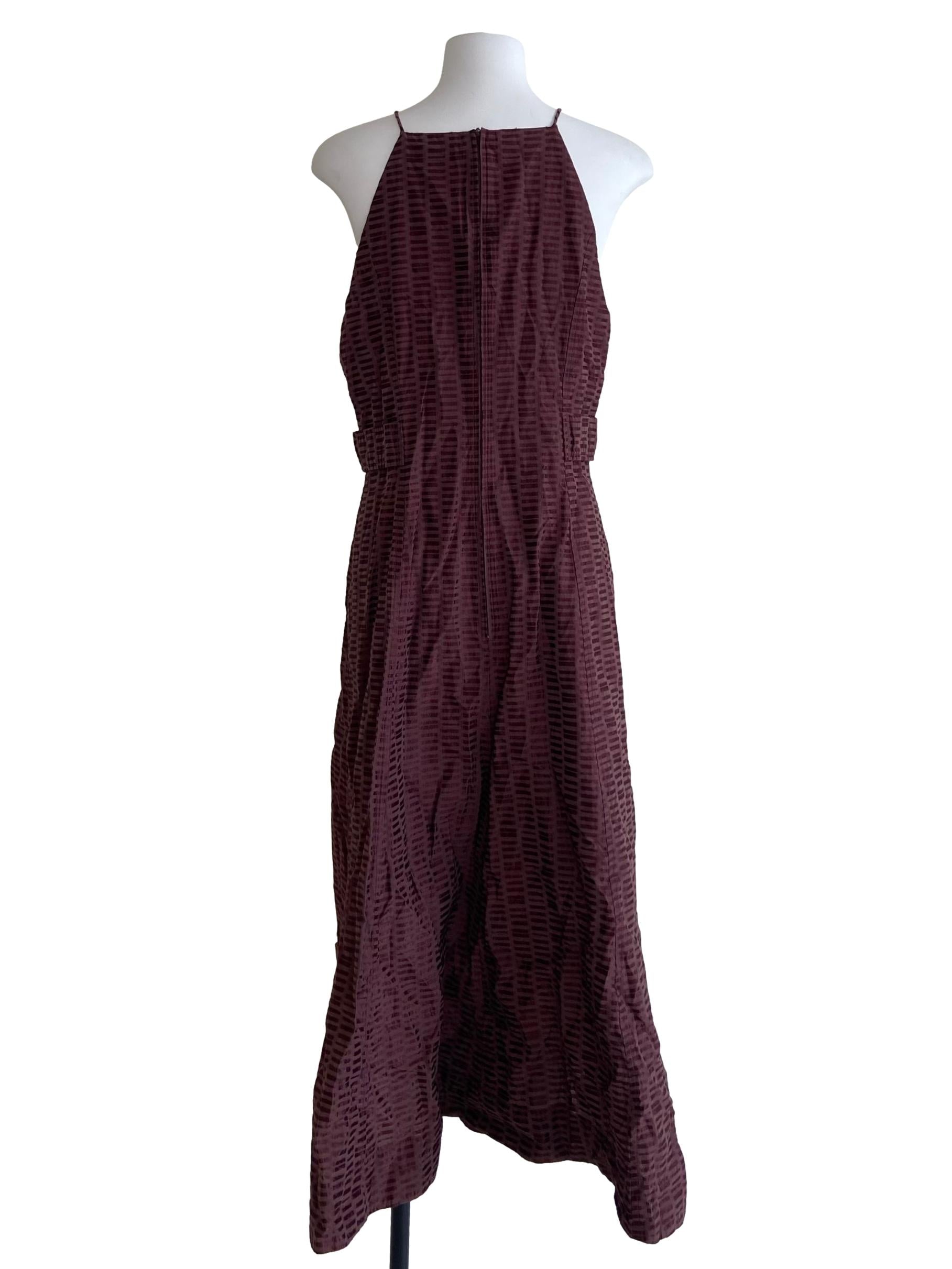 Cinnamon Brown Spaghetti Straps A-Line Dress