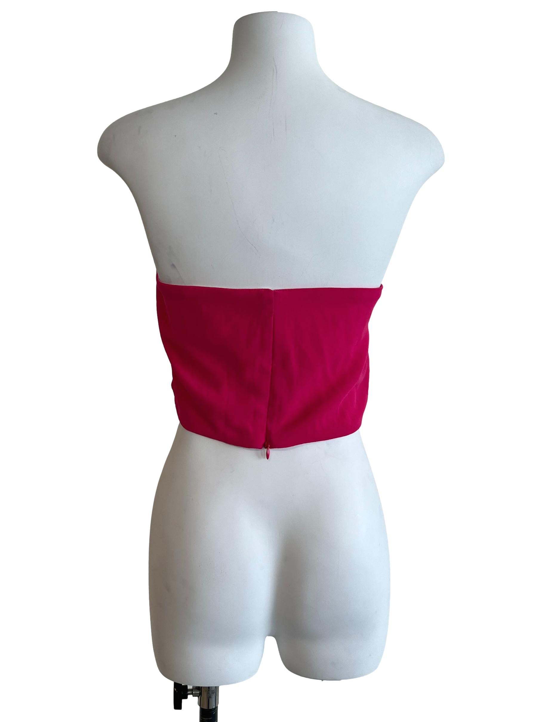 Hot Pink Strapless Wrap Top