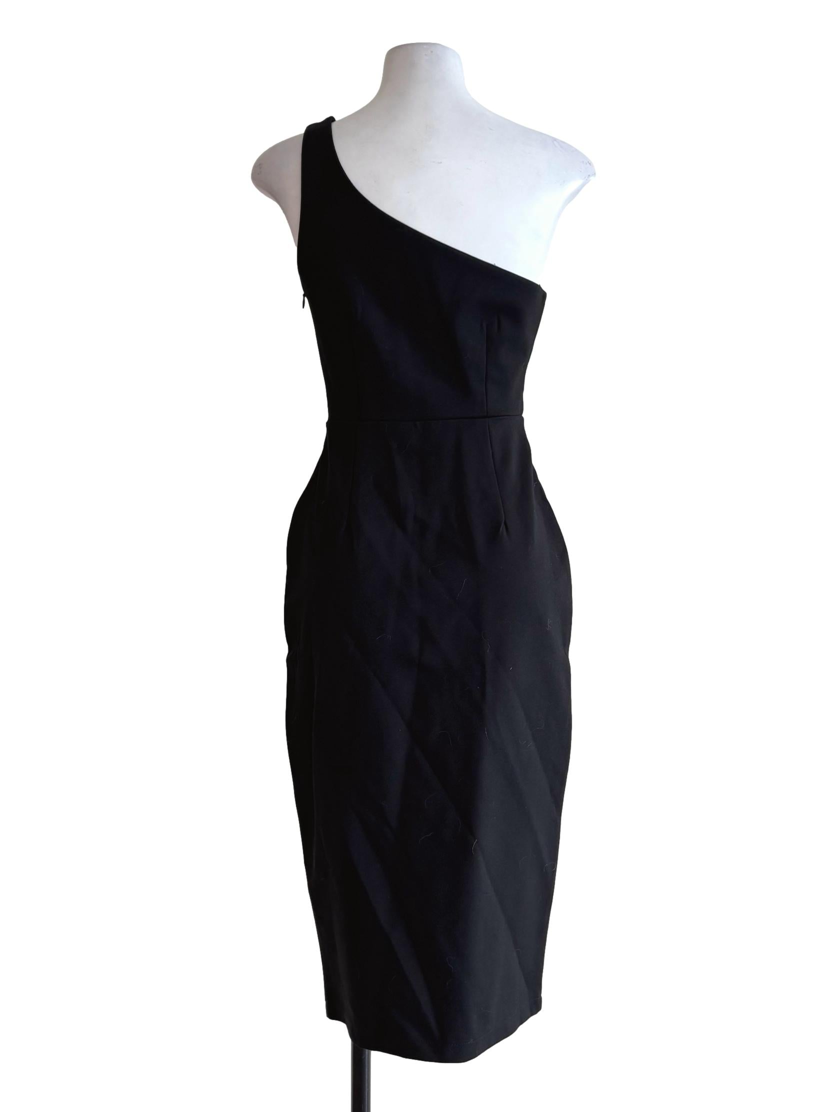 Night Black One Shoulder Pencil Dress