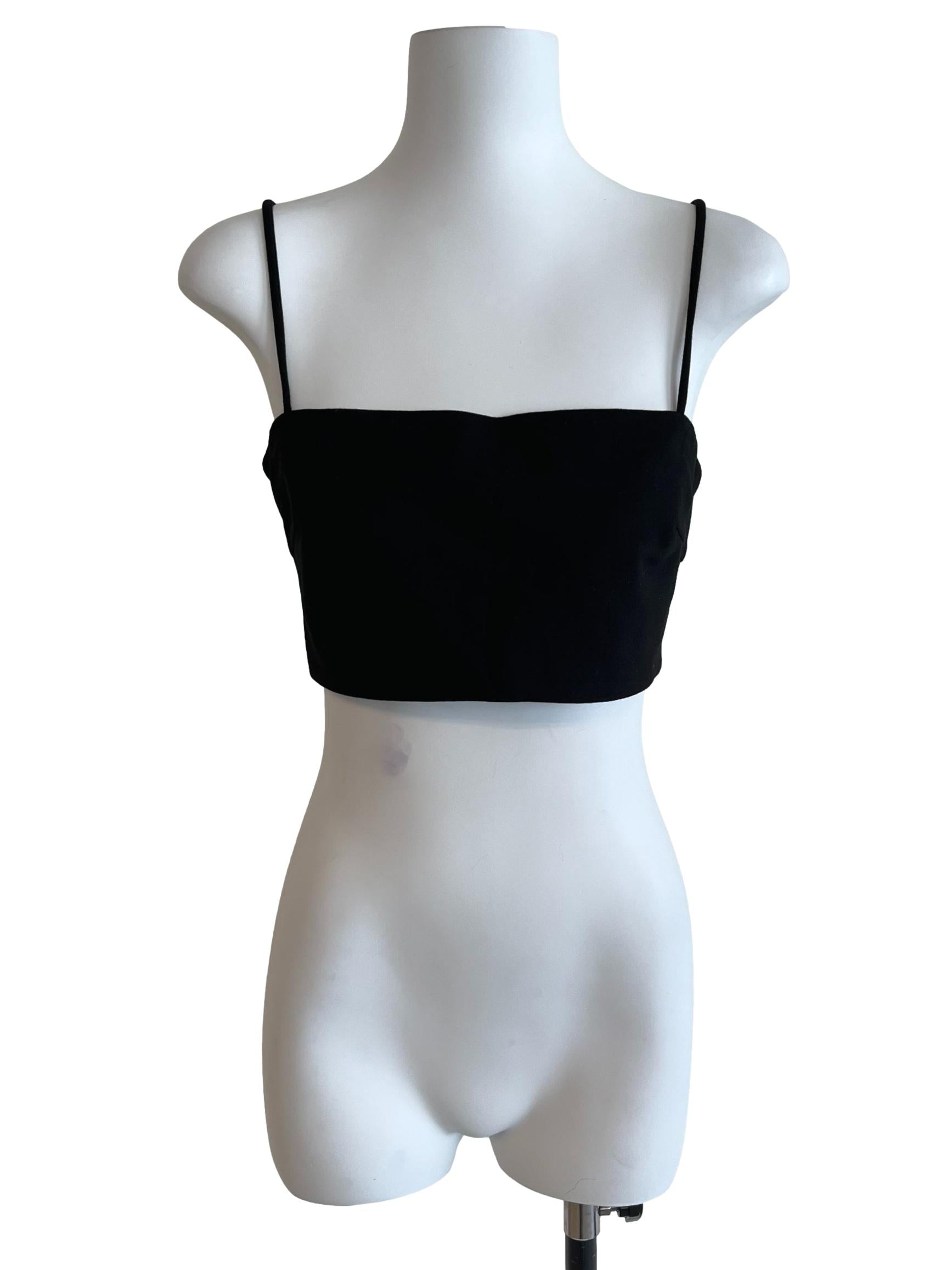 Onyx Black Spaghetti Strap Crop Top