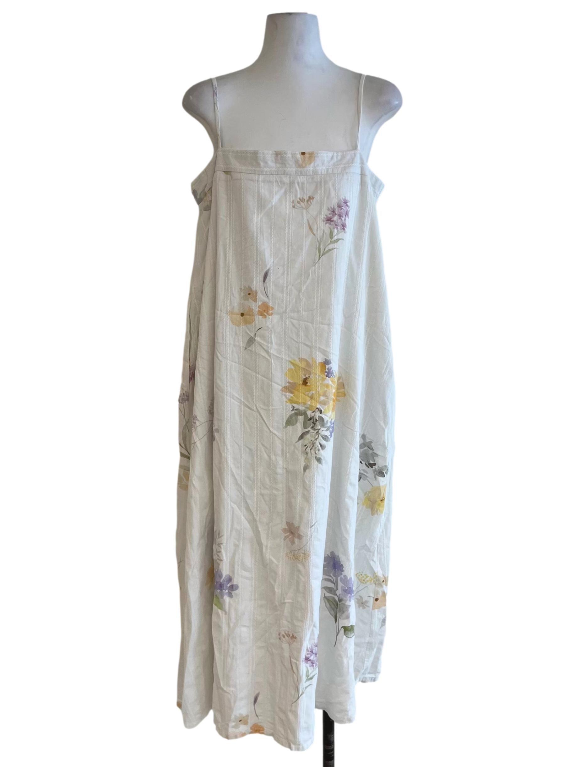 White Floral Yoke Dress