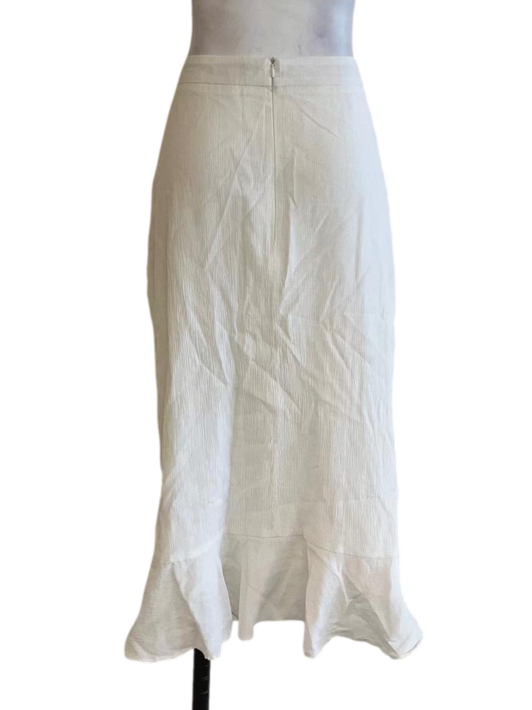 White High-Waisted Ruffle Skirt