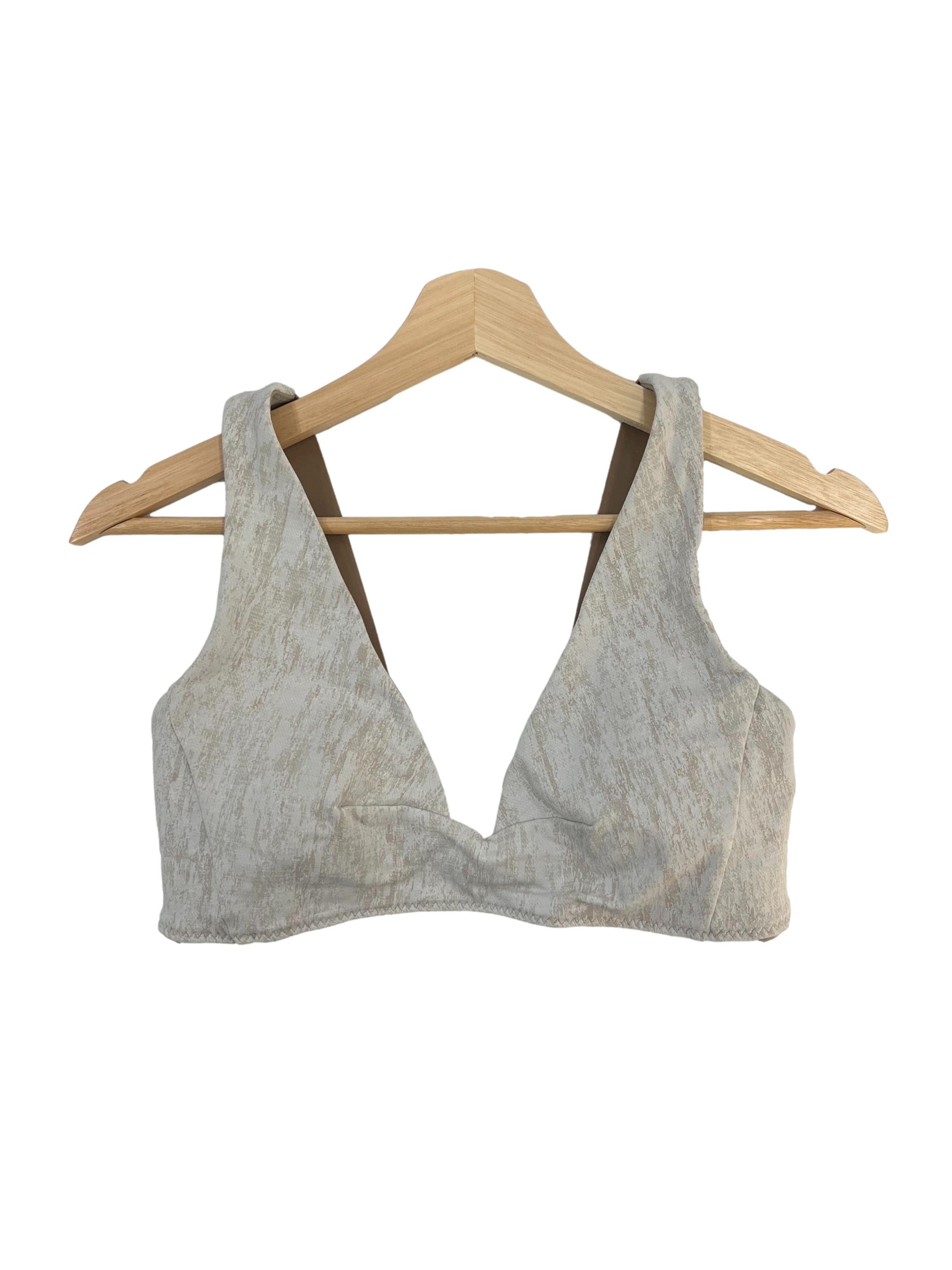 Brown Deep V Sports Bra