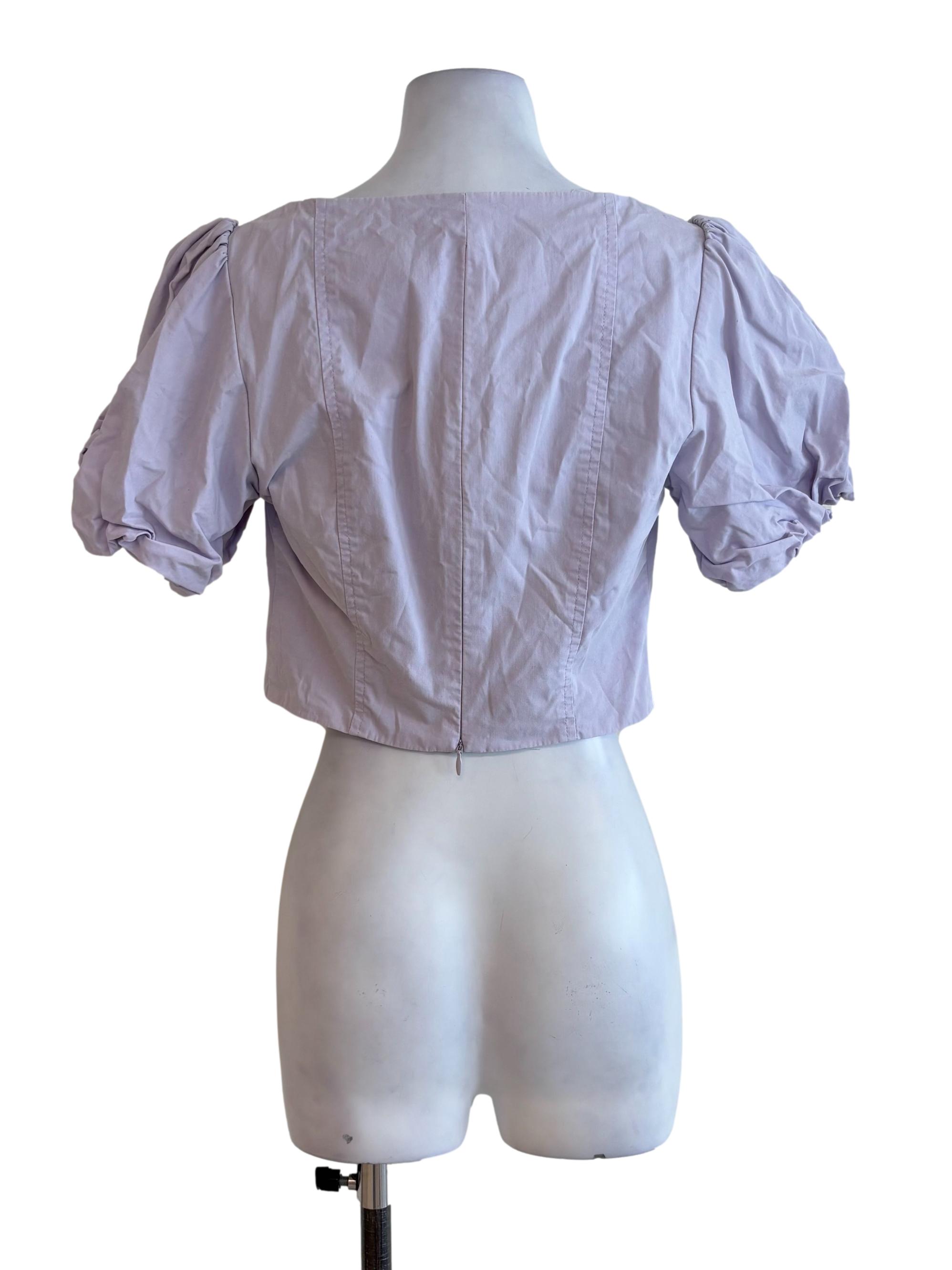 Periwinkle Square Neck Cropped Top