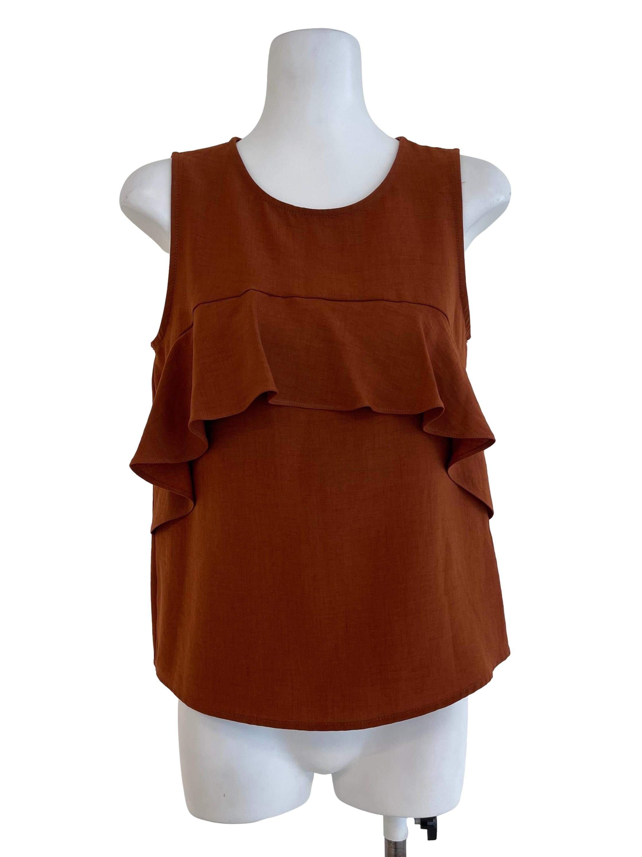 Brick Sleeveless Top