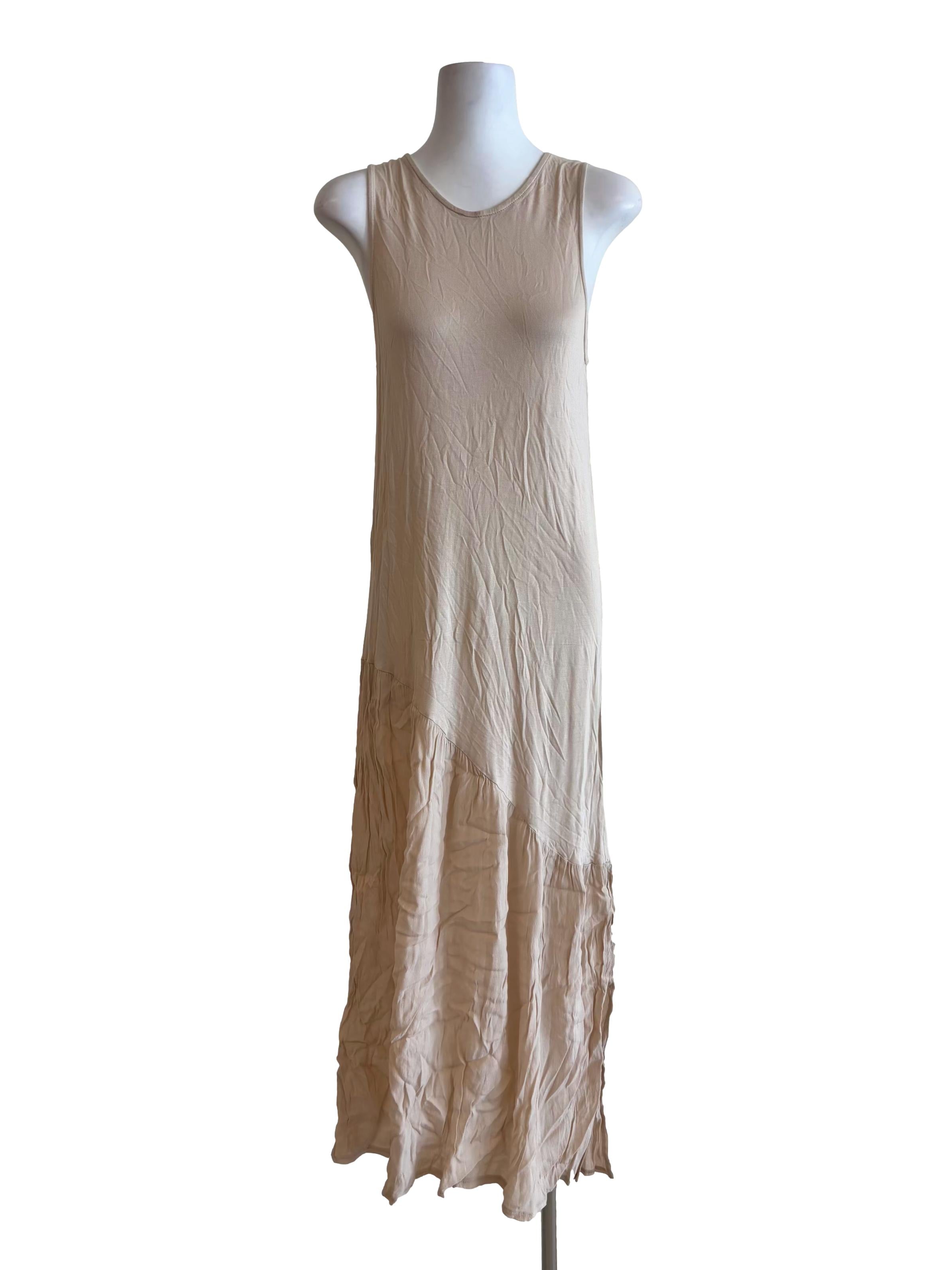 Nude Beige Sleeveless Slip Dress