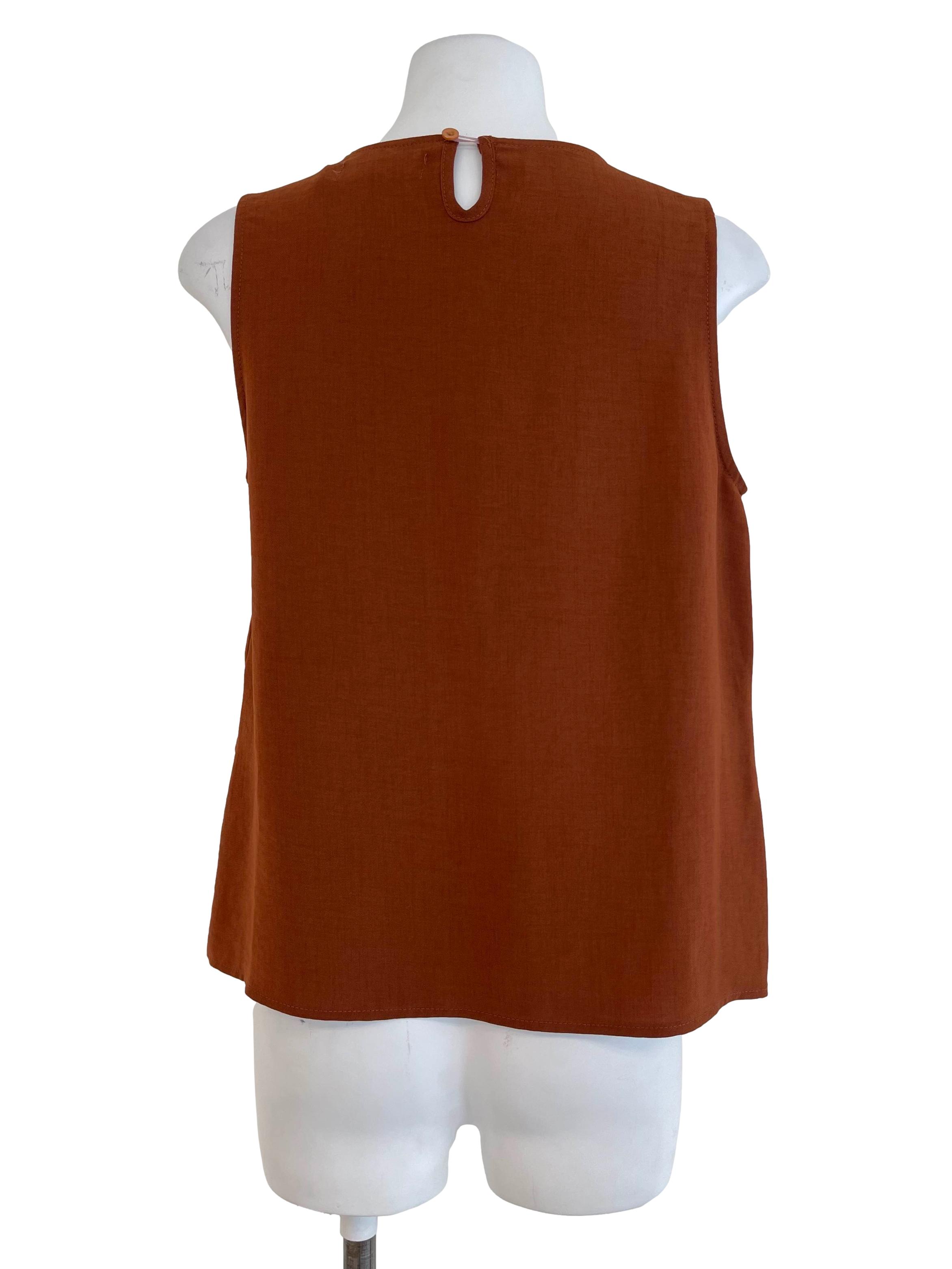 Brick Sleeveless Top