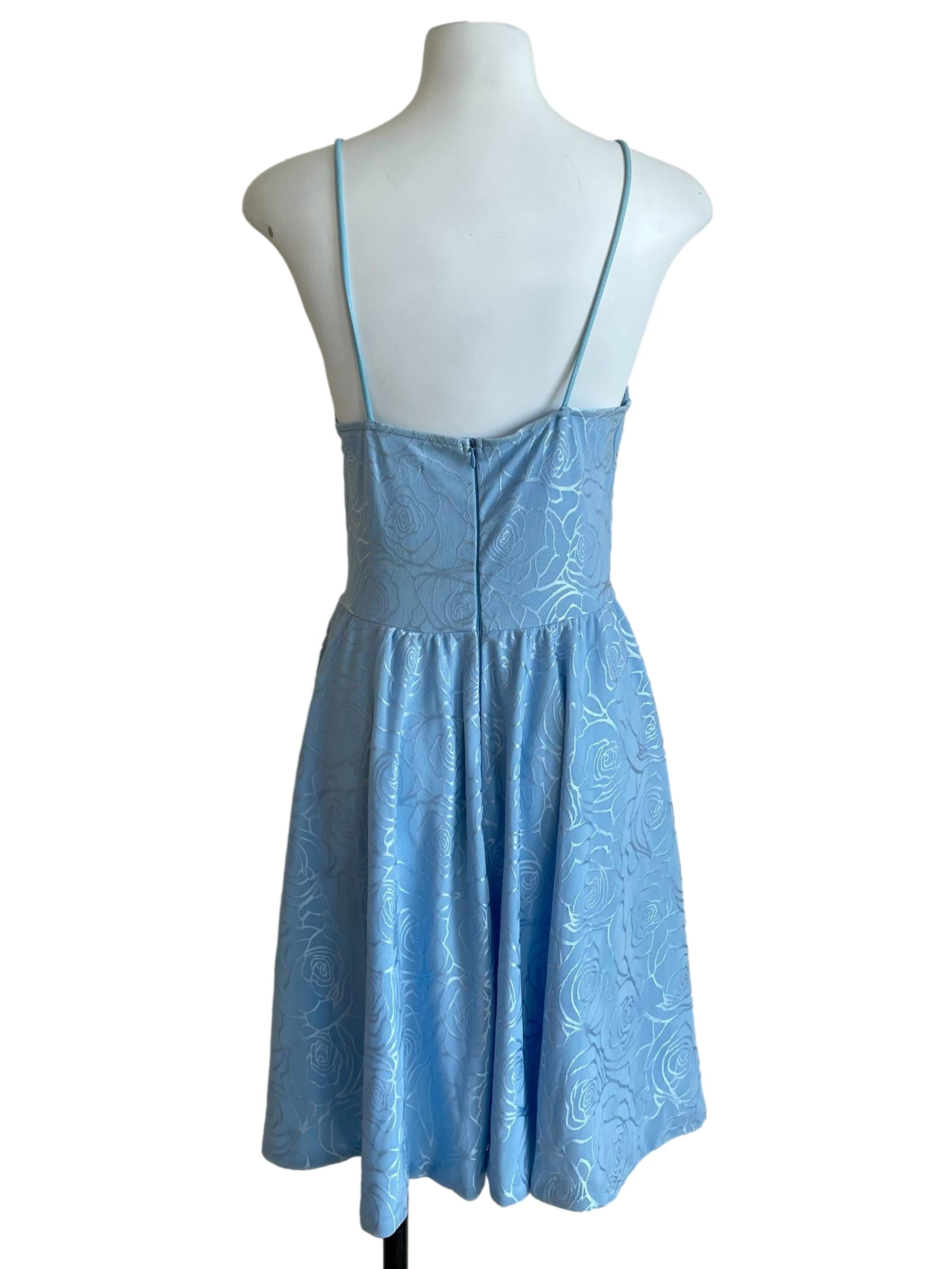 Baby Blue Rose Mesh Sundress