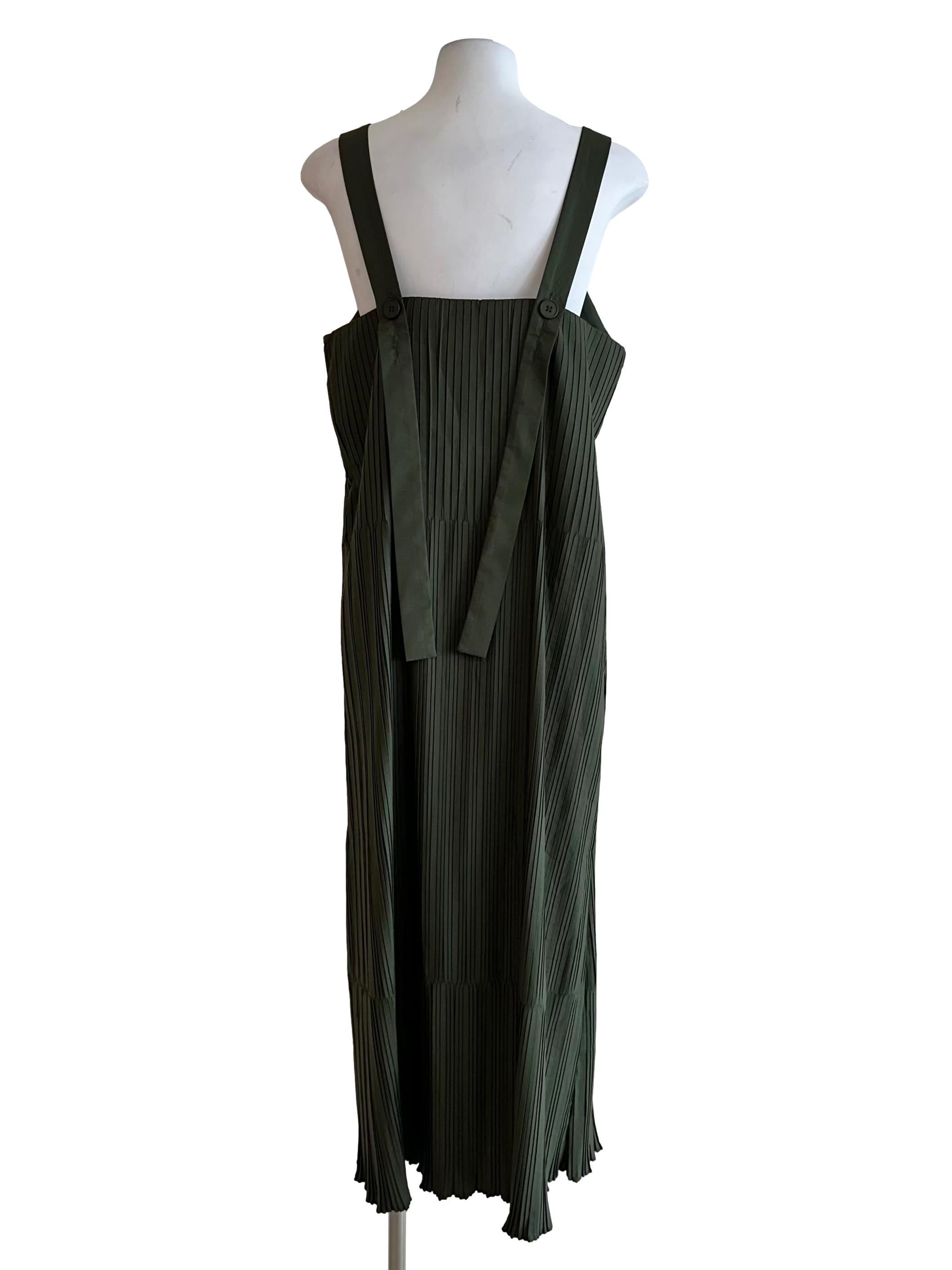 Moss Green Pleated Dress