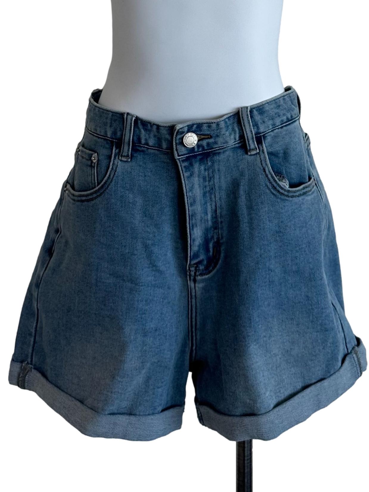 Ocean Blue Denim Shorts