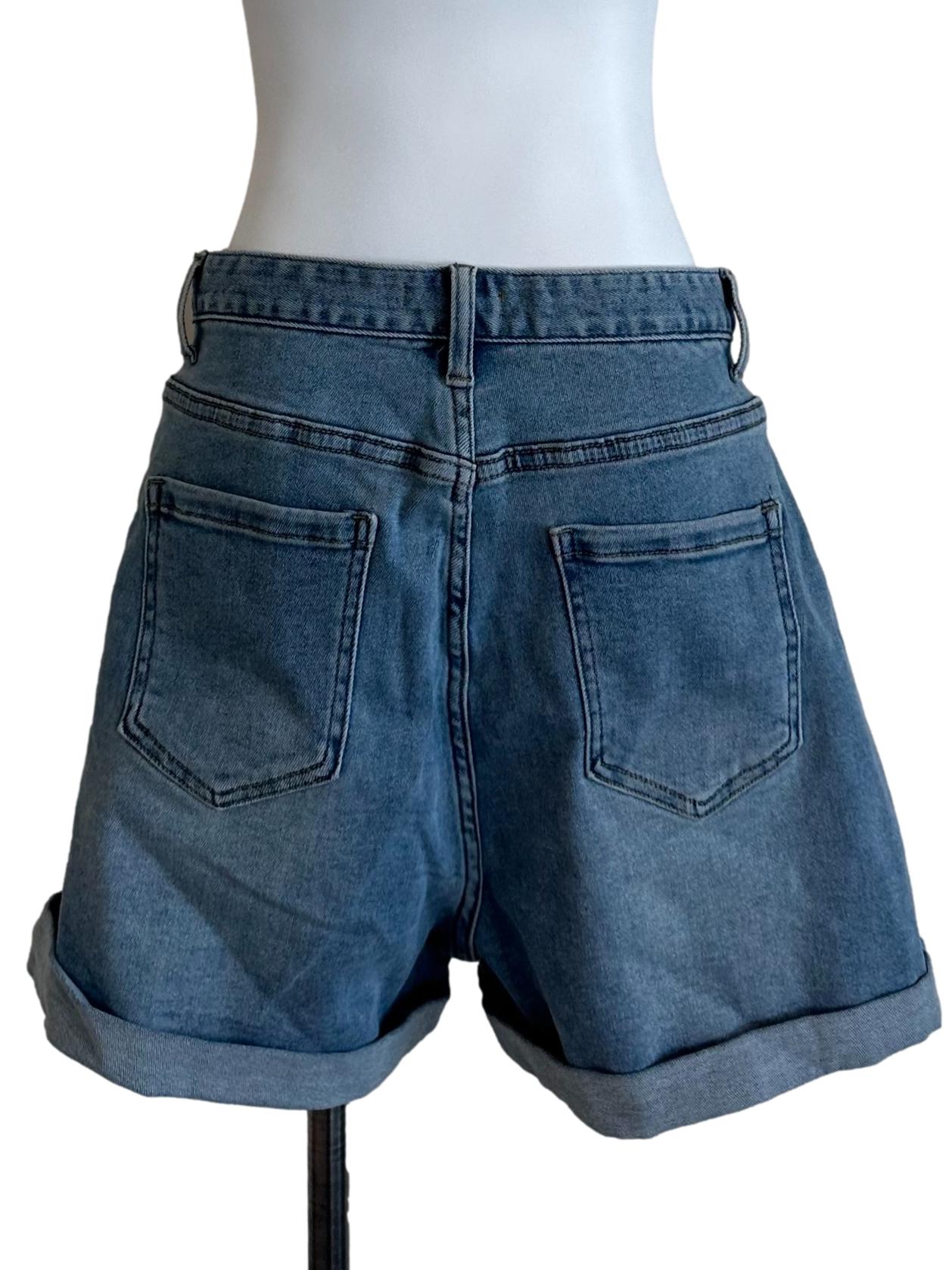 Ocean Blue Denim Shorts