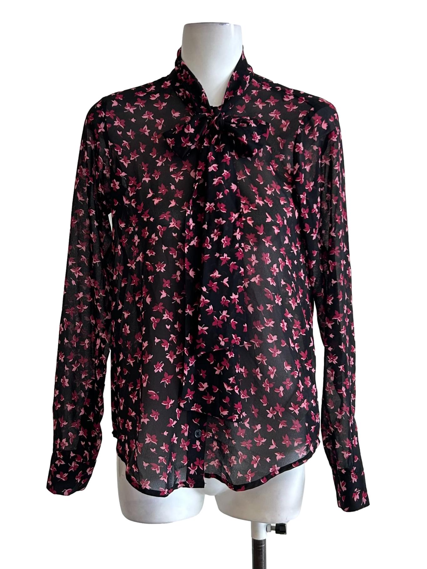 Michael Kors Black Floral Blouse