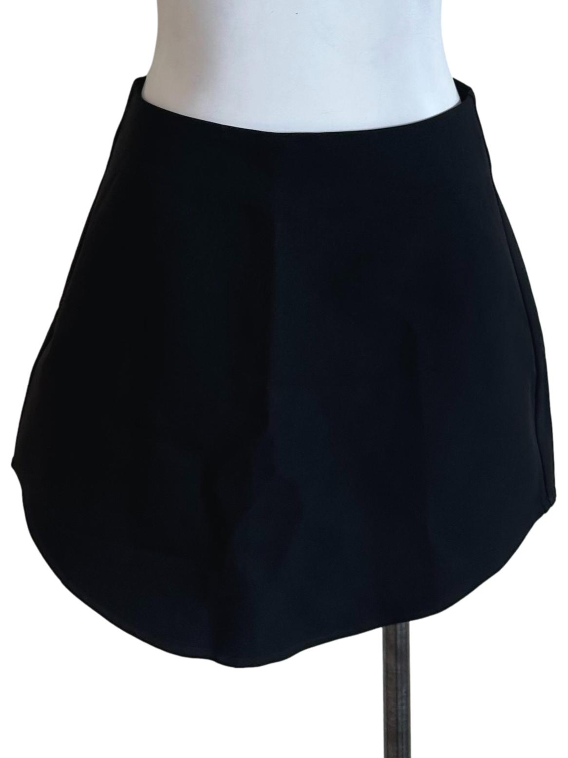 Onyx Black Casual Mini Skorts