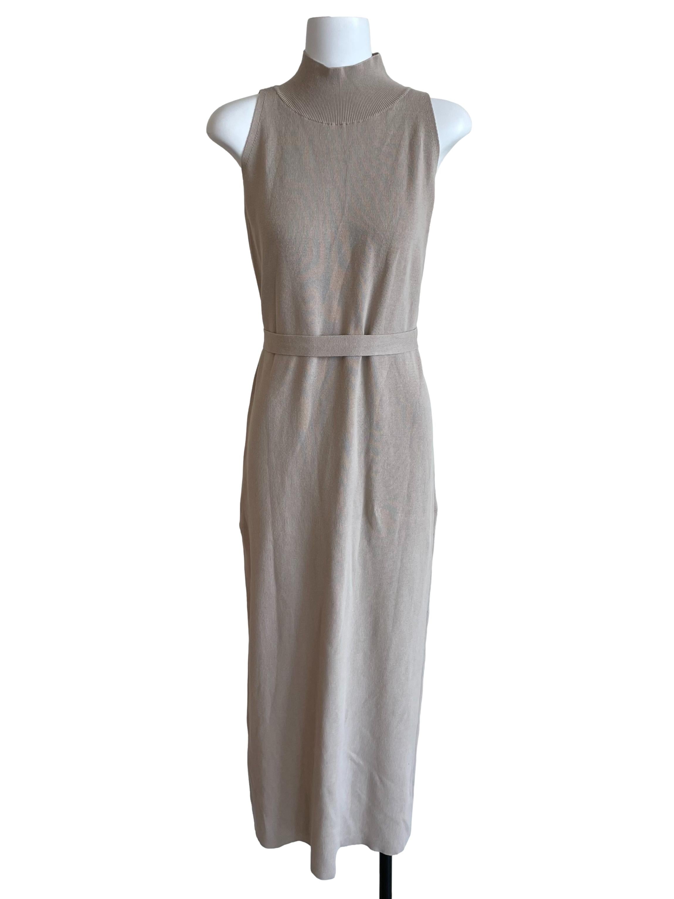 Oat High Neck Knit Dress
