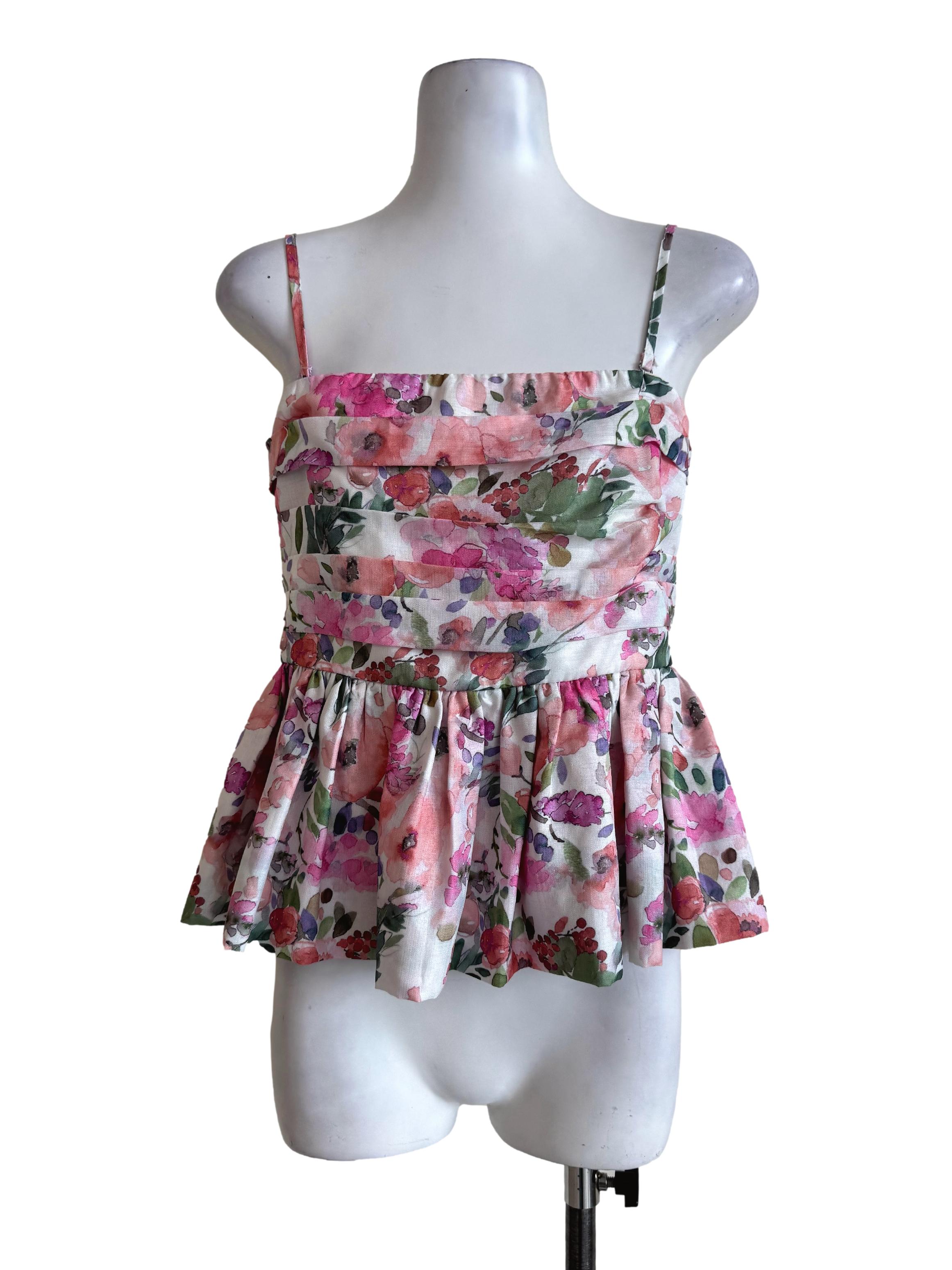 Multi-Color Floral Prints Layer Top