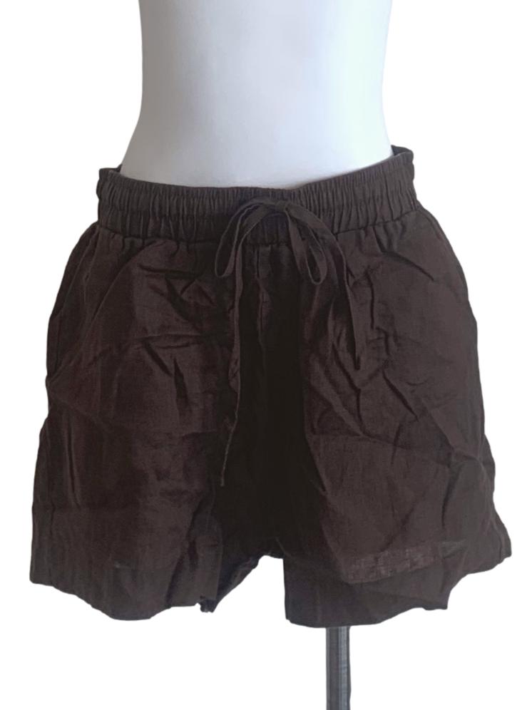 Brown Cotton Shorts