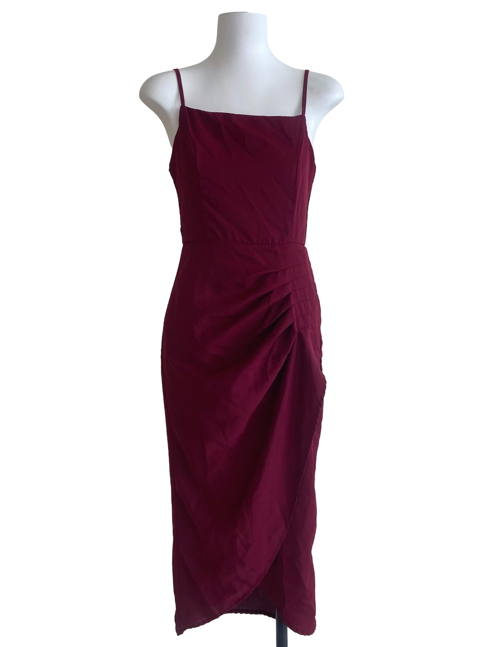 Scarlet Red Slit Shift Dress
