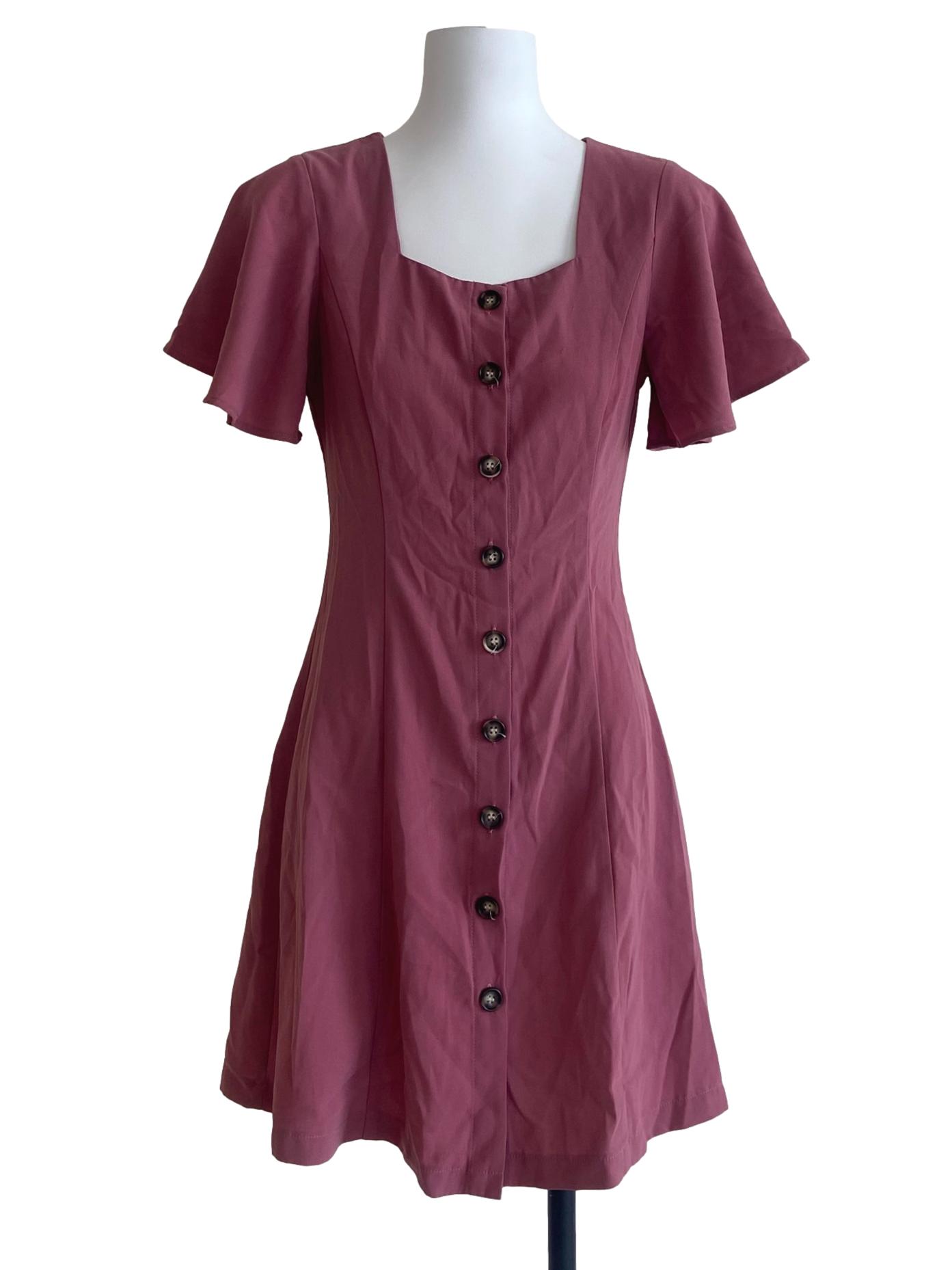 Watermelon Pink Button Down Shirt Dress