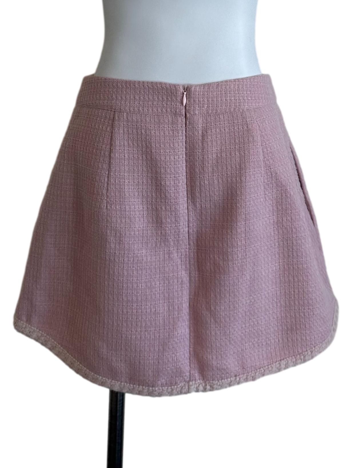 Light Pink Tweed Textured Skorts