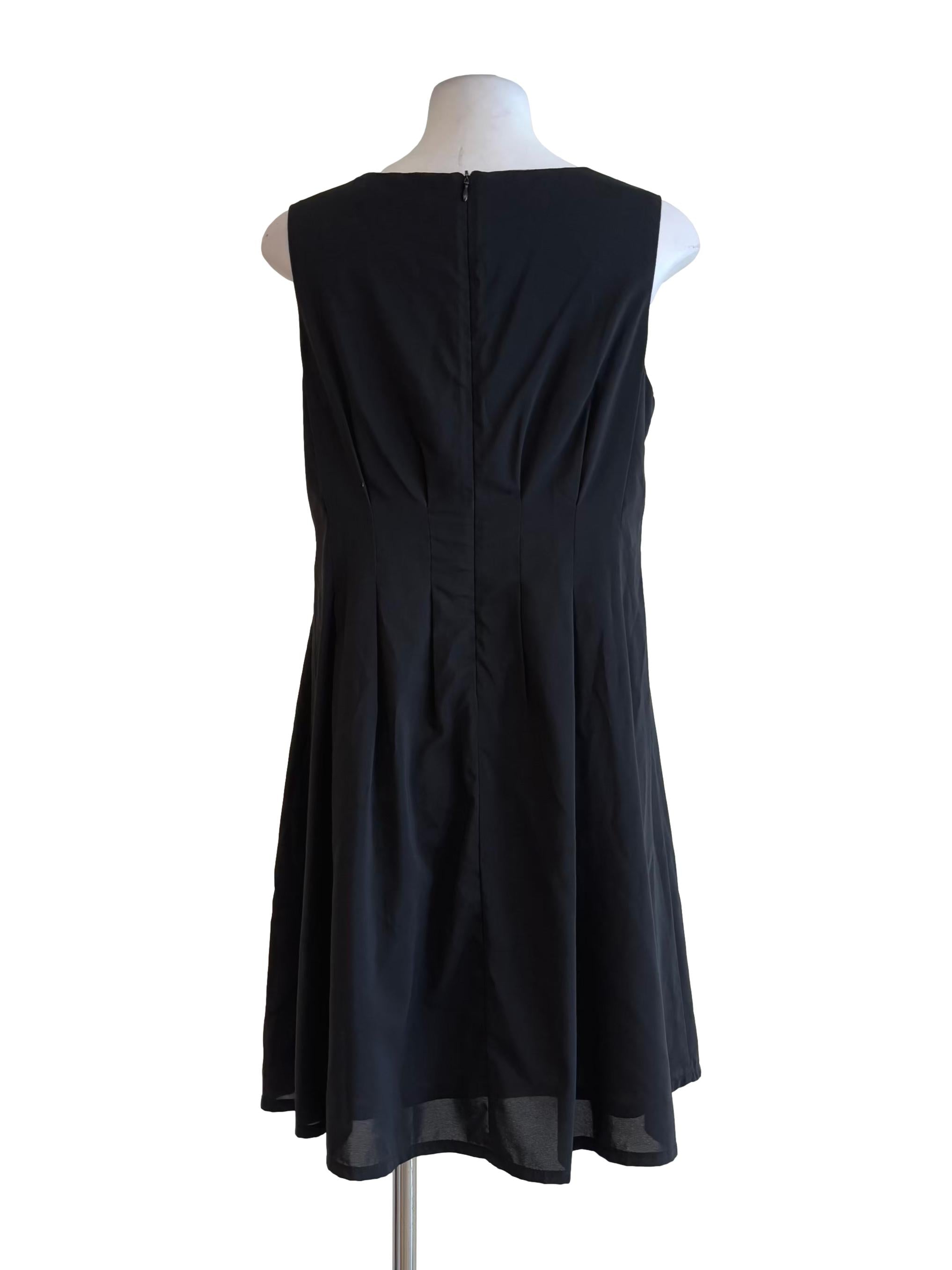 Jet Black Sleeveless A-Line Dress