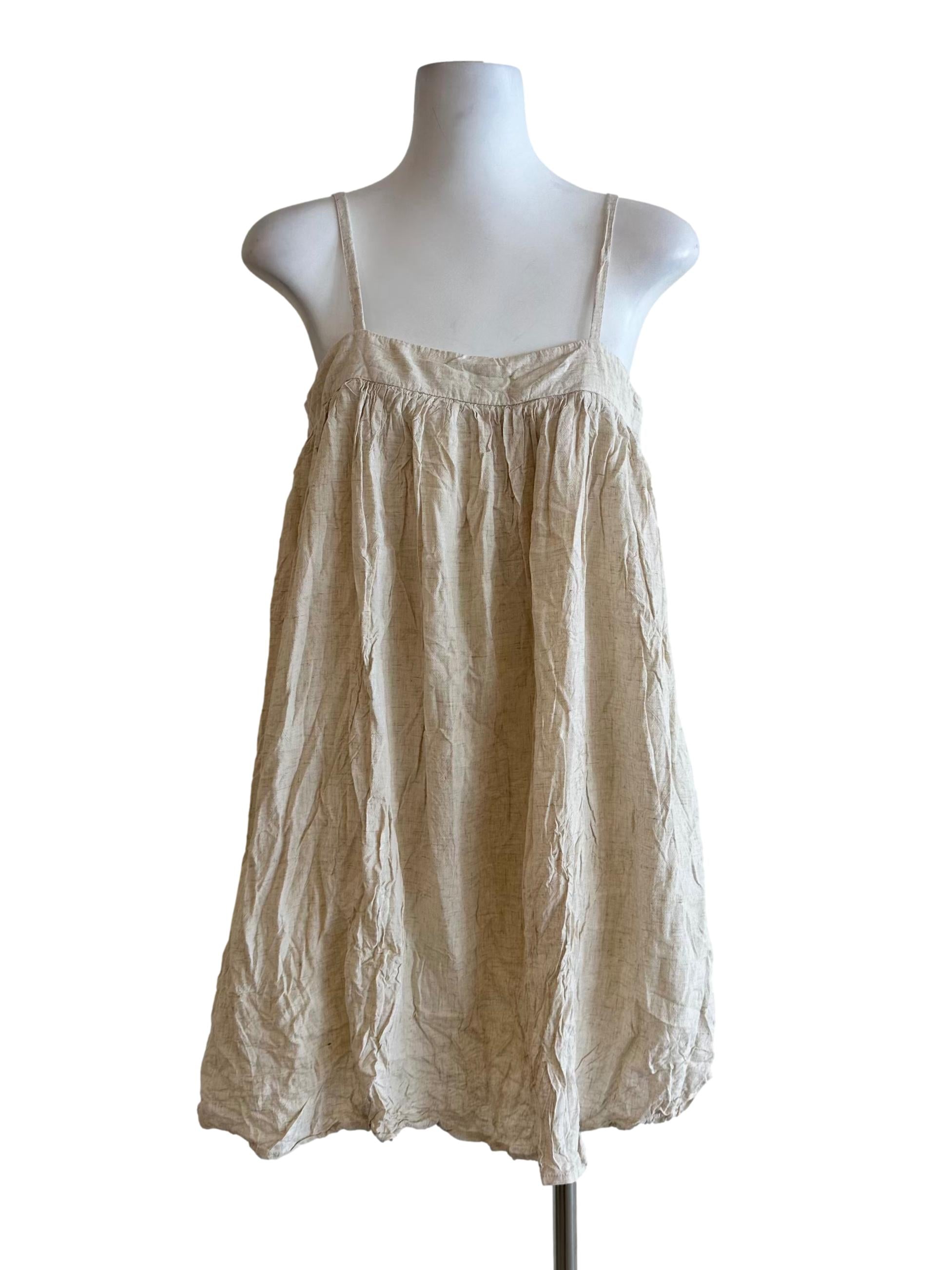 Parmesan Beige Linen Mini Dress TCL
