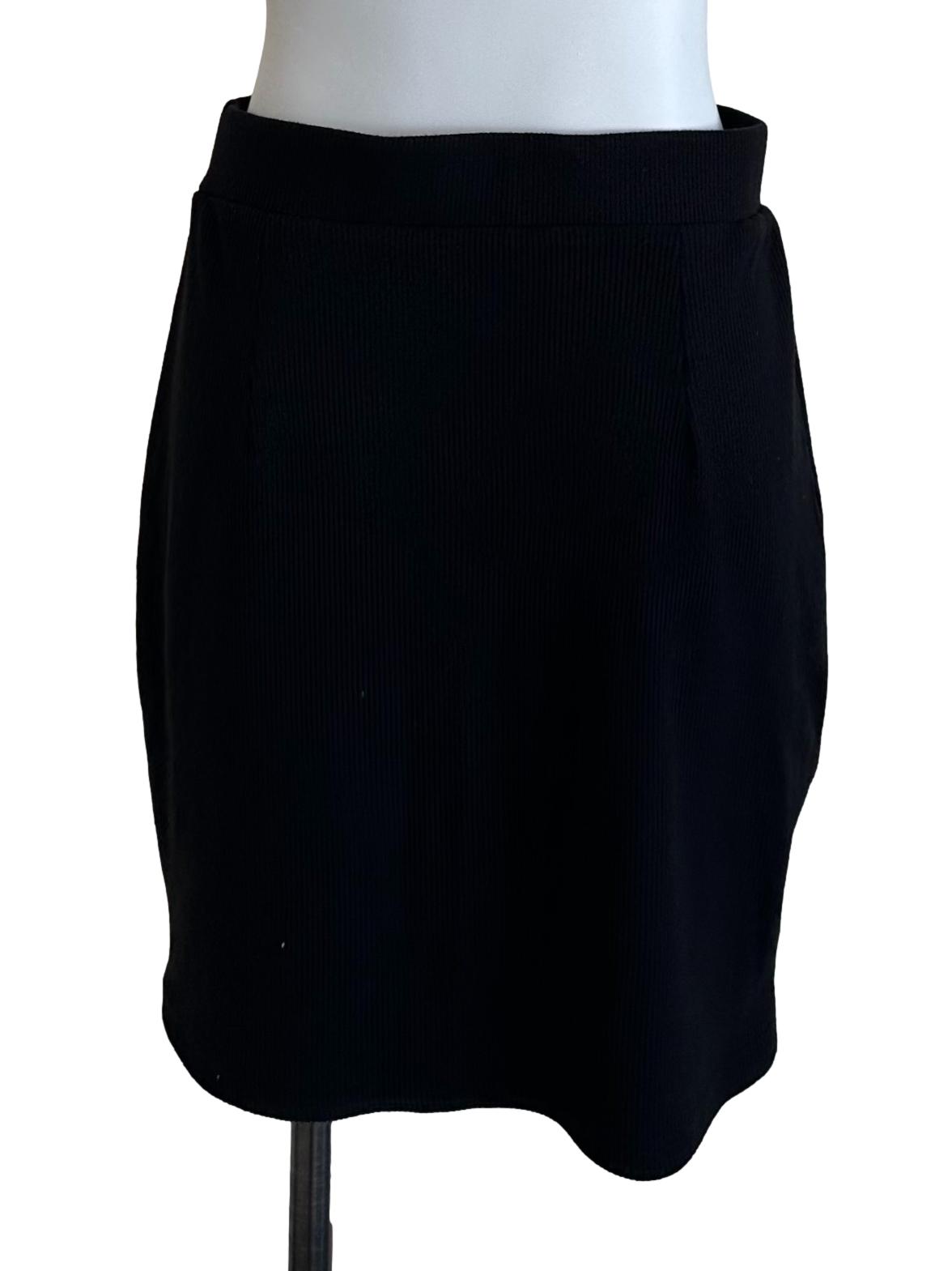 Rich Black Pencil Mini Skirt