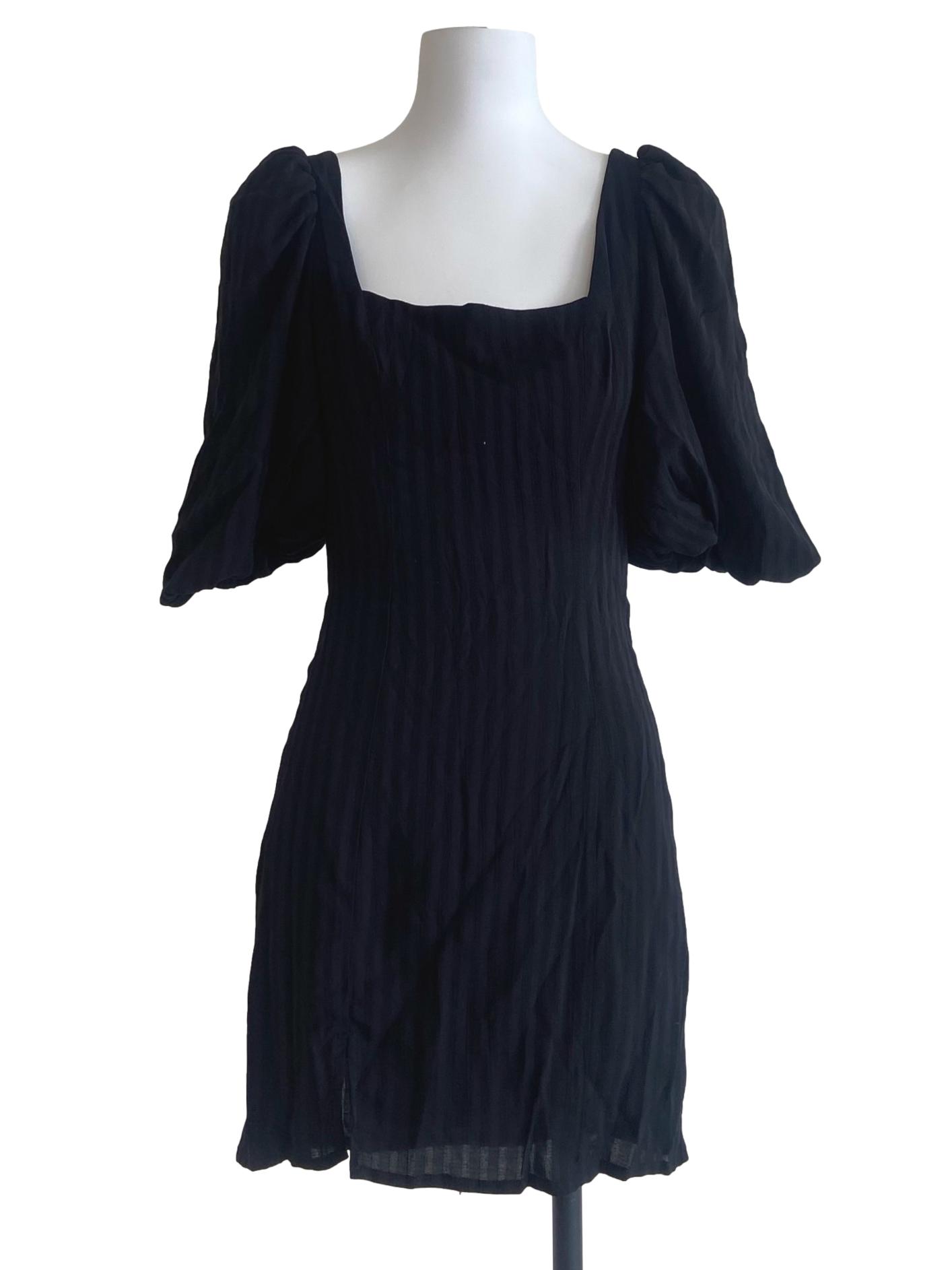 Black Stripe A-Line Mini Dress