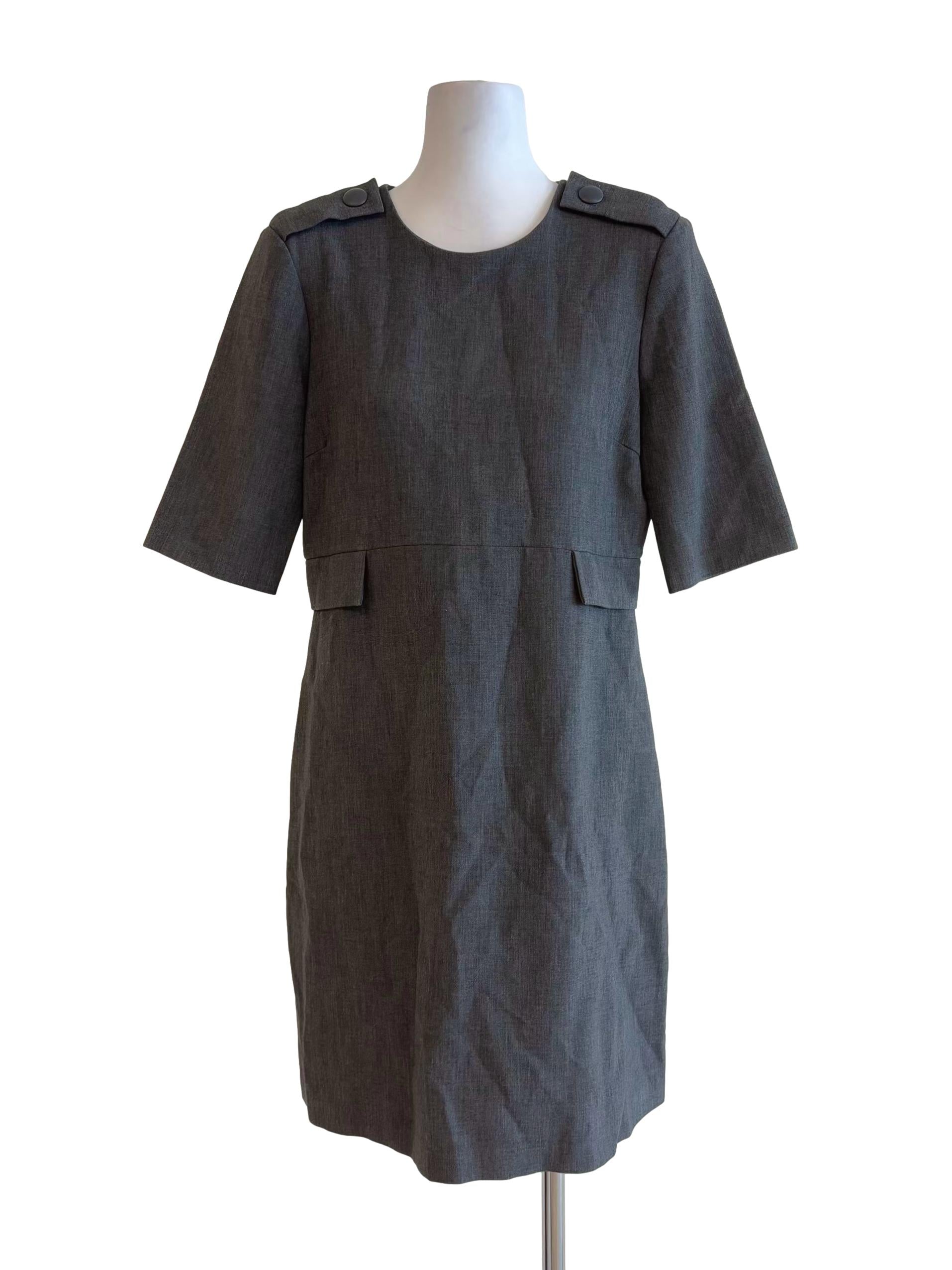 Nevada Grey Short Sleeve Pencil Dress