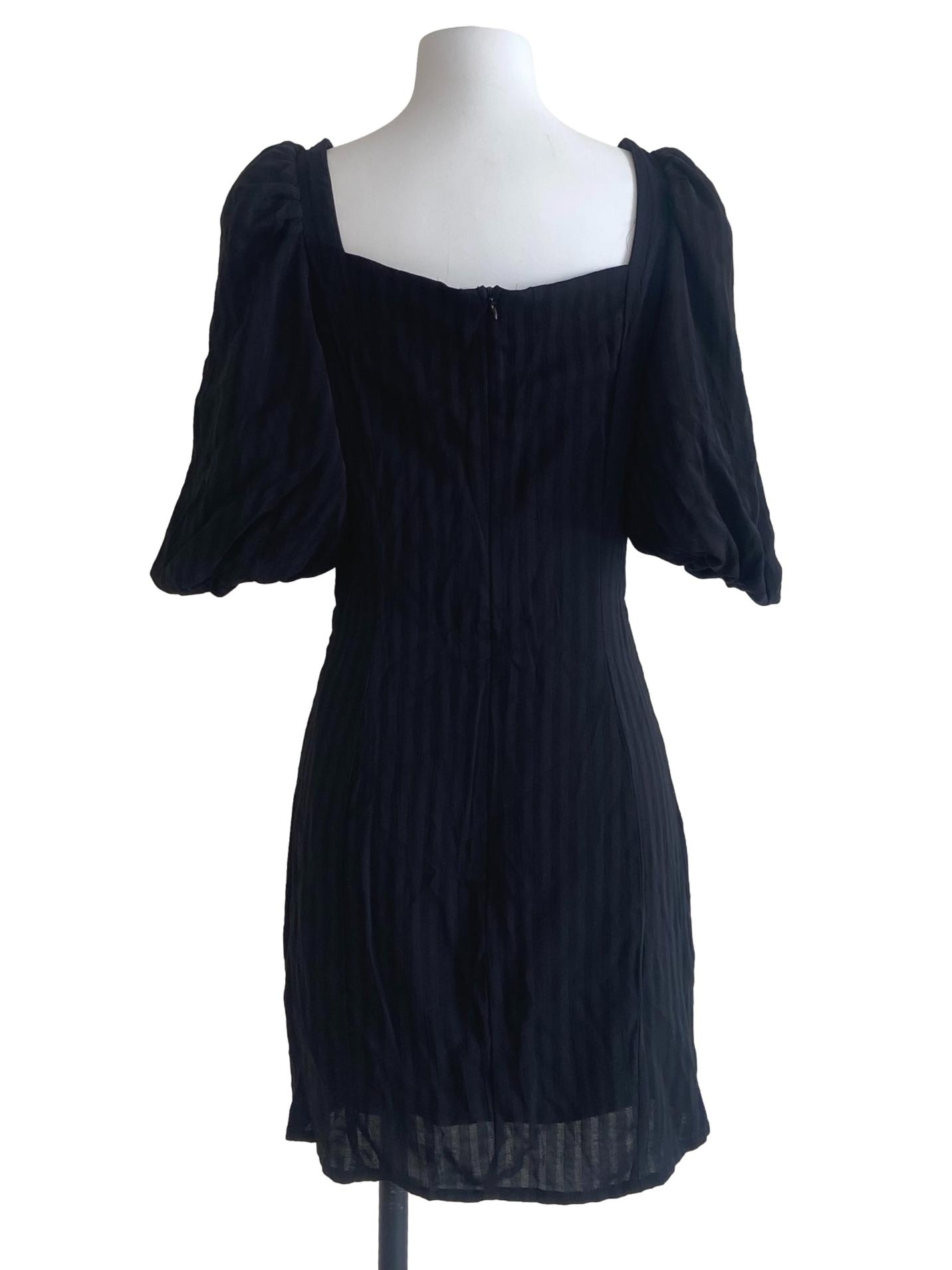 Black Stripe A-Line Mini Dress