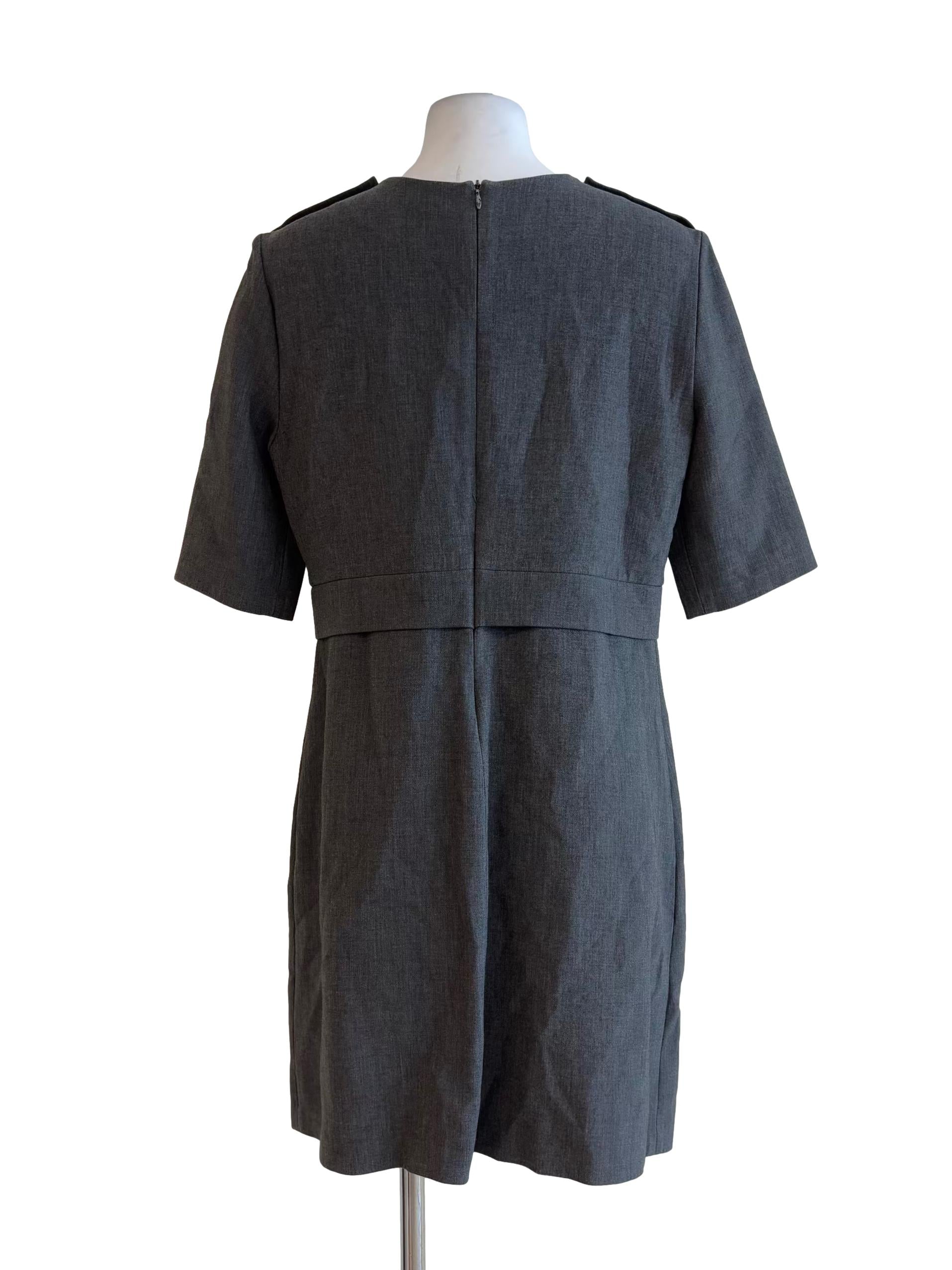 Nevada Grey Short Sleeve Pencil Dress