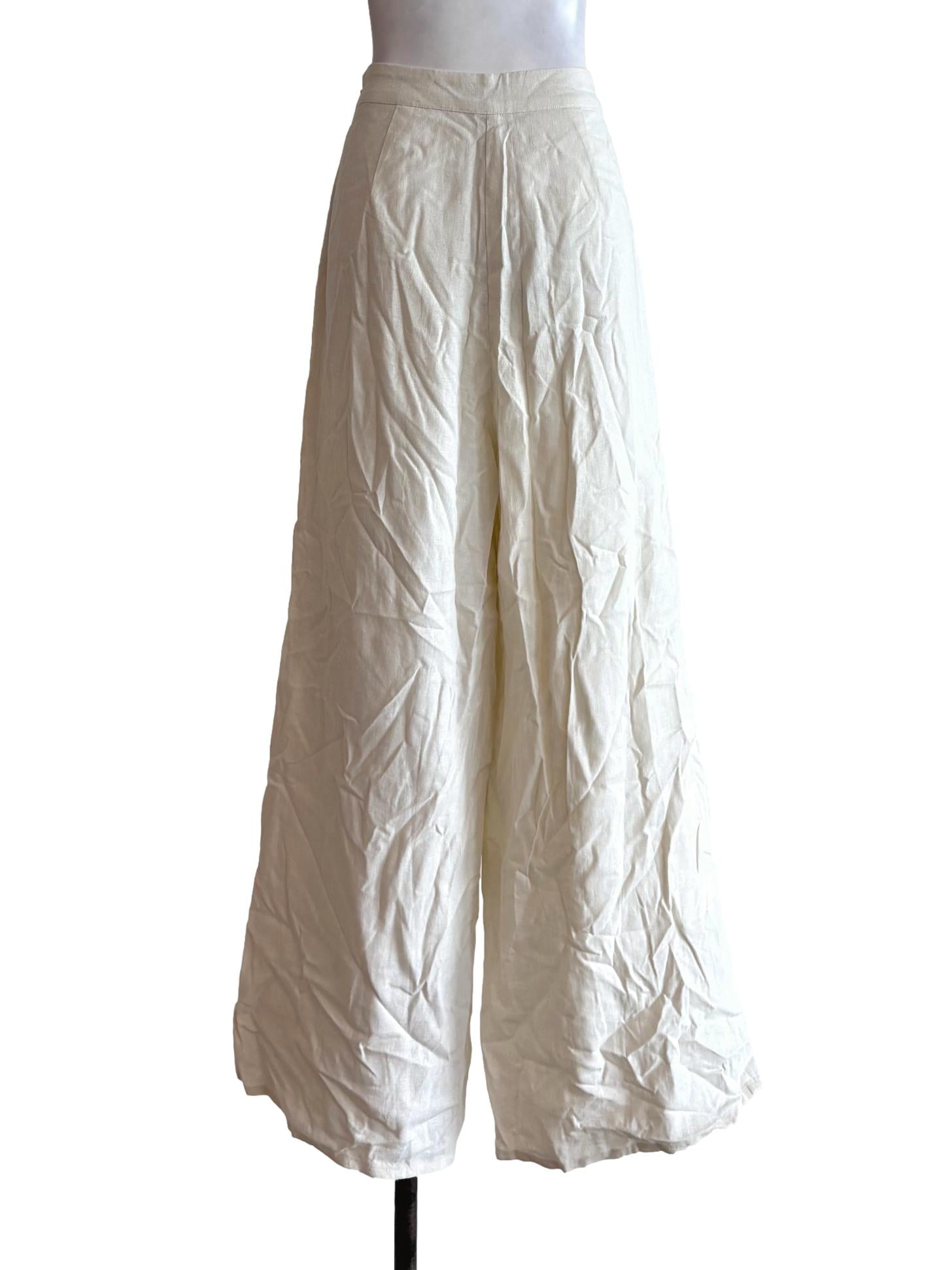 Ivory White Wide Leg Pants