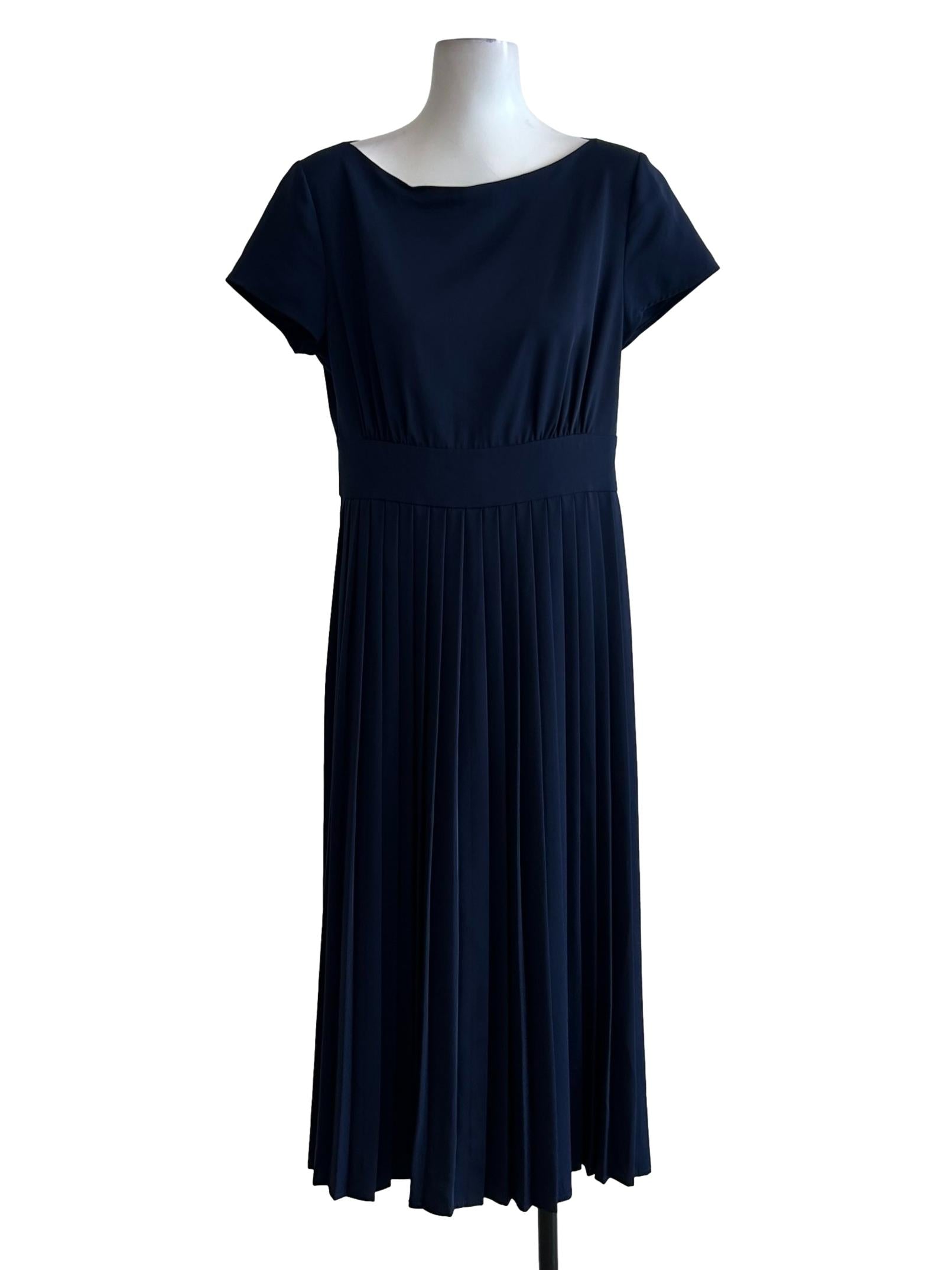 Navy Blue Pleated Dress OSN