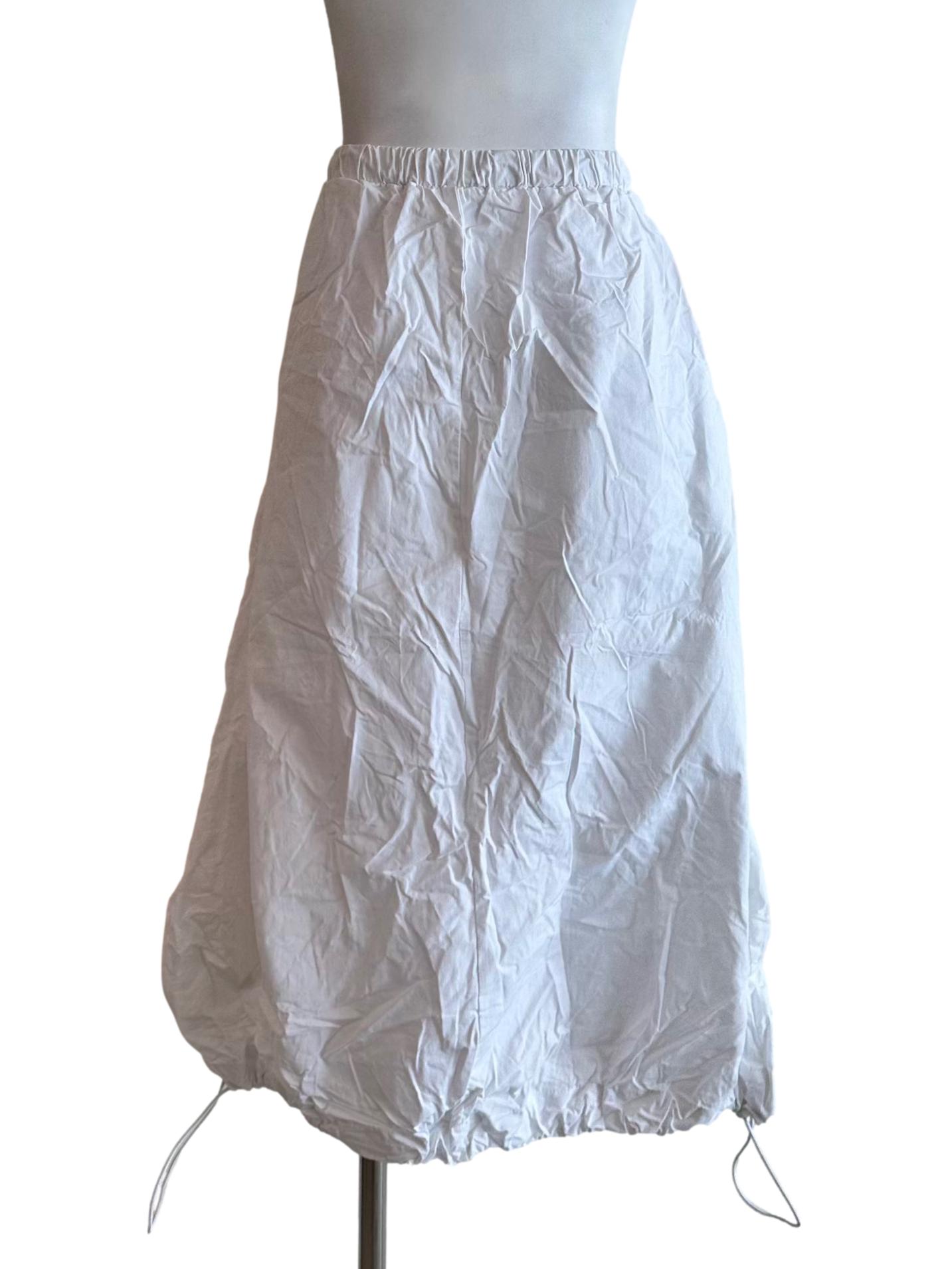 Cotton White Bubble Long Skirt TEM