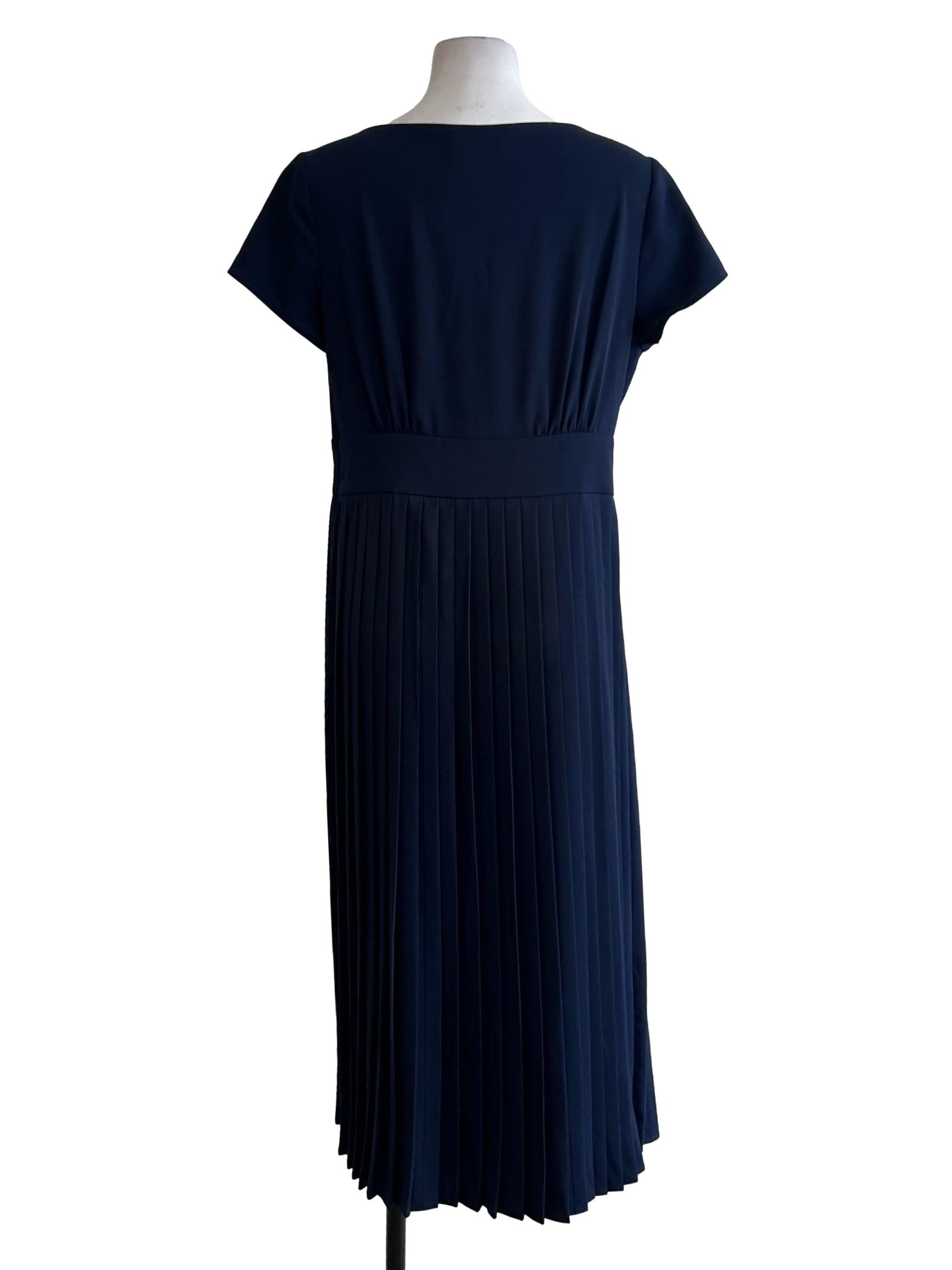 Navy Blue Pleated Dress OSN