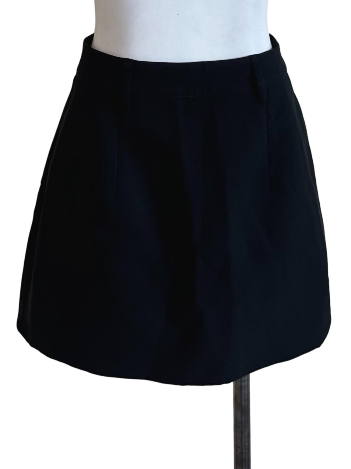 Raven Black Plain Mini Skorts
