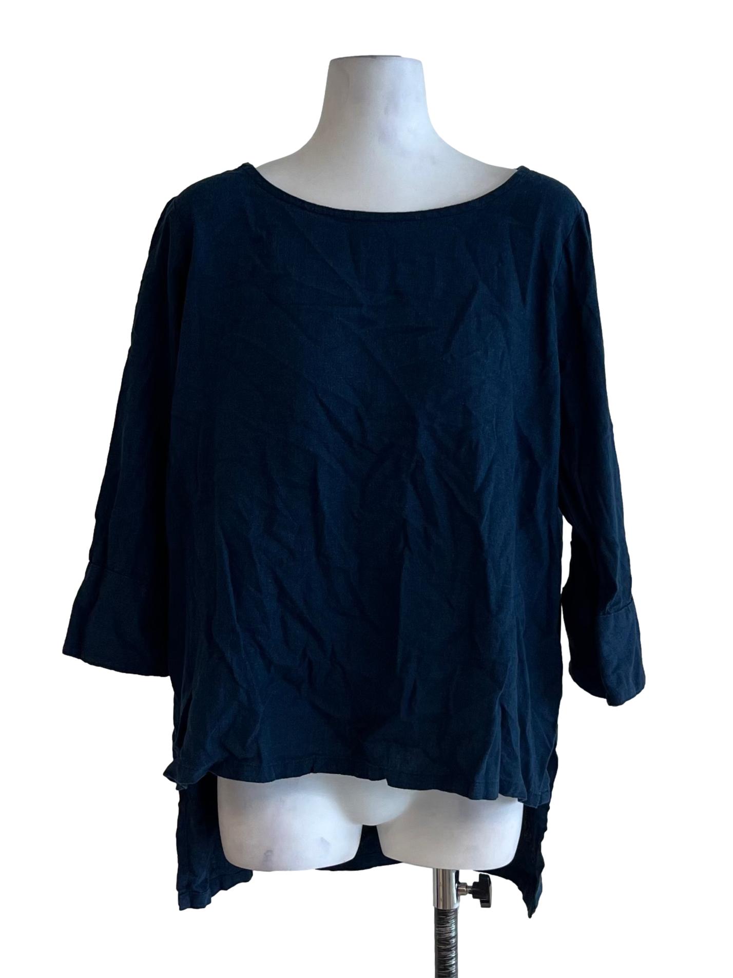 Aegean Blue Sabrina Neckline Blouse