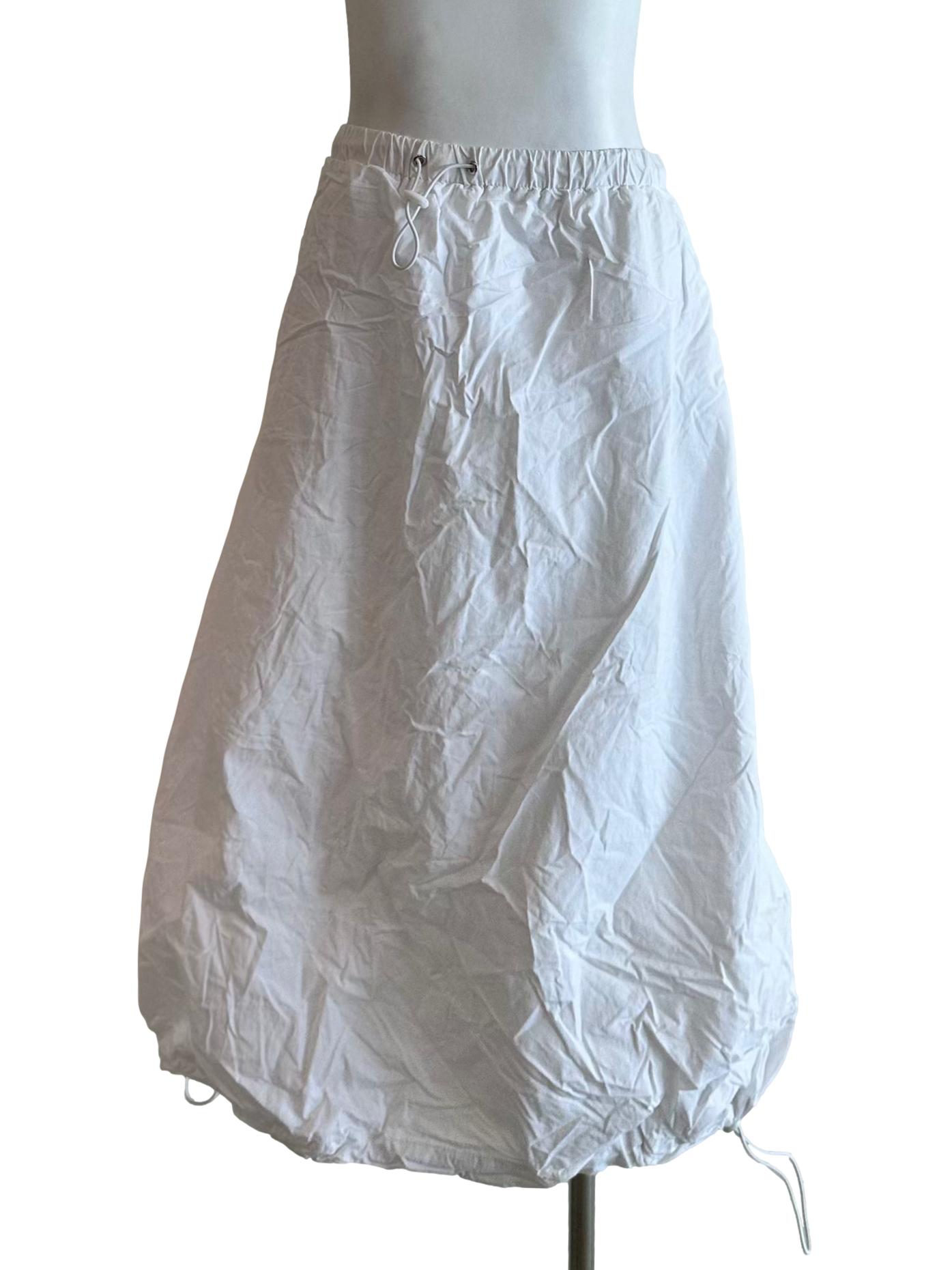 Cotton White Bubble Long Skirt TEM