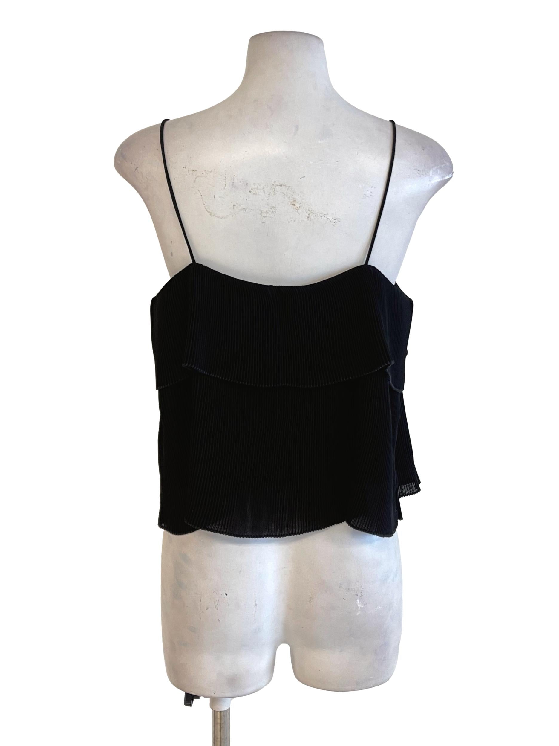 Black Spaghetti Strap Layered Blouse LB