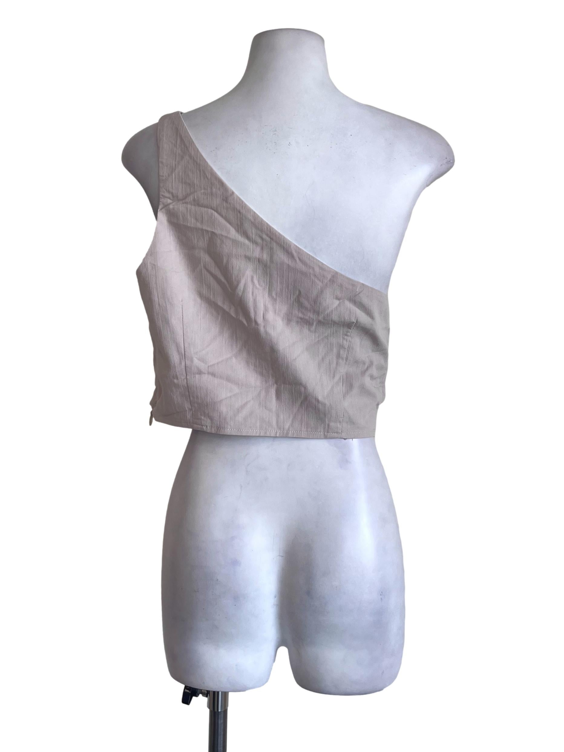 Linen White Asymmetric Top TTR