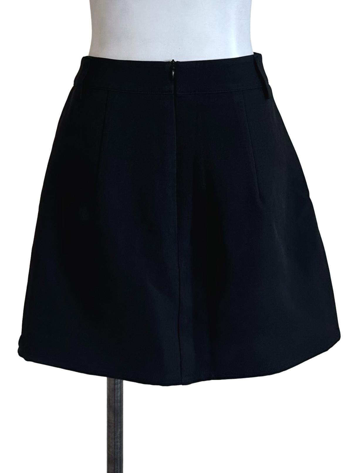 Raven Black Plain Mini Skorts
