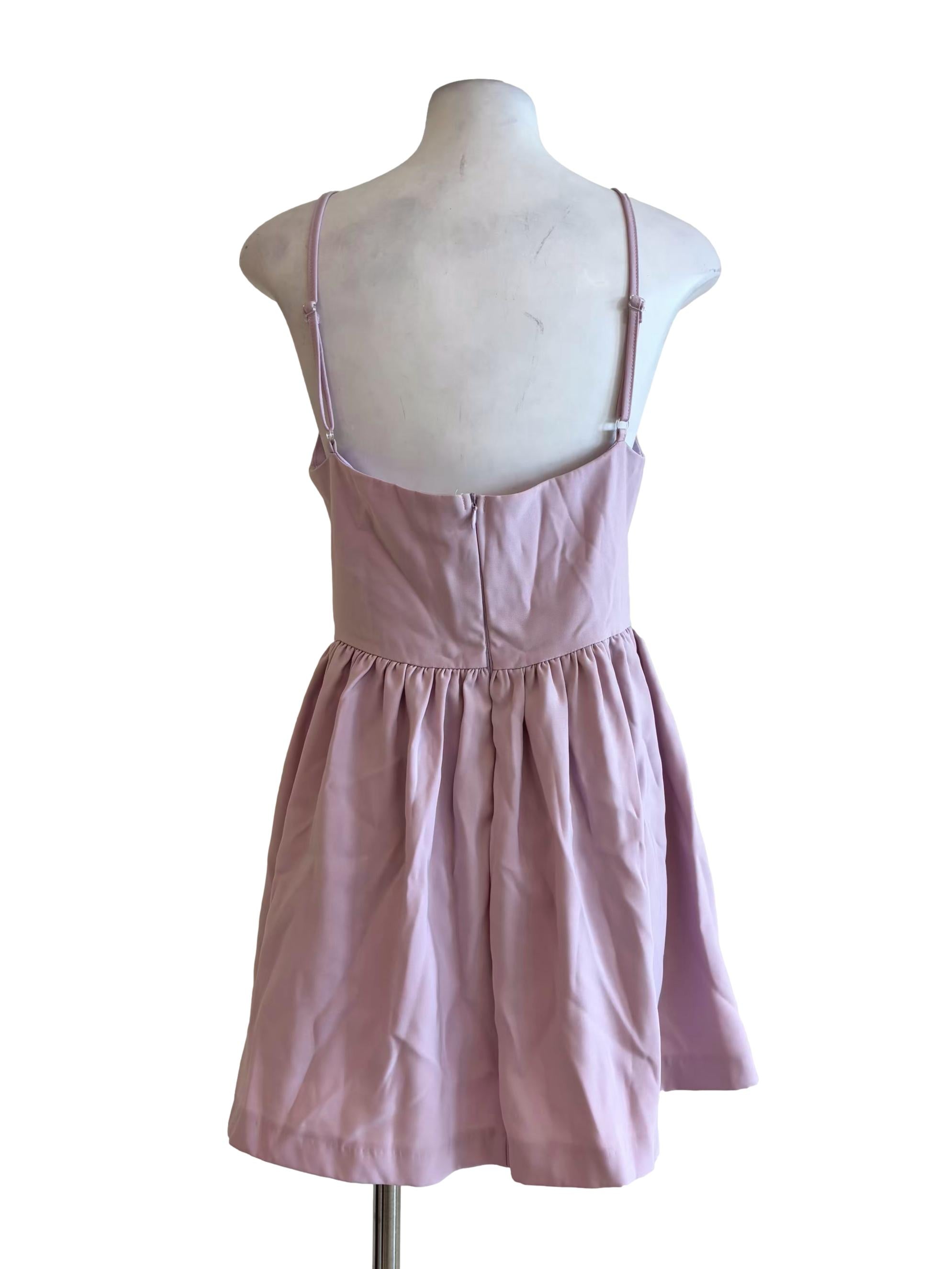 Lilac Halter Mini A-Line Dress