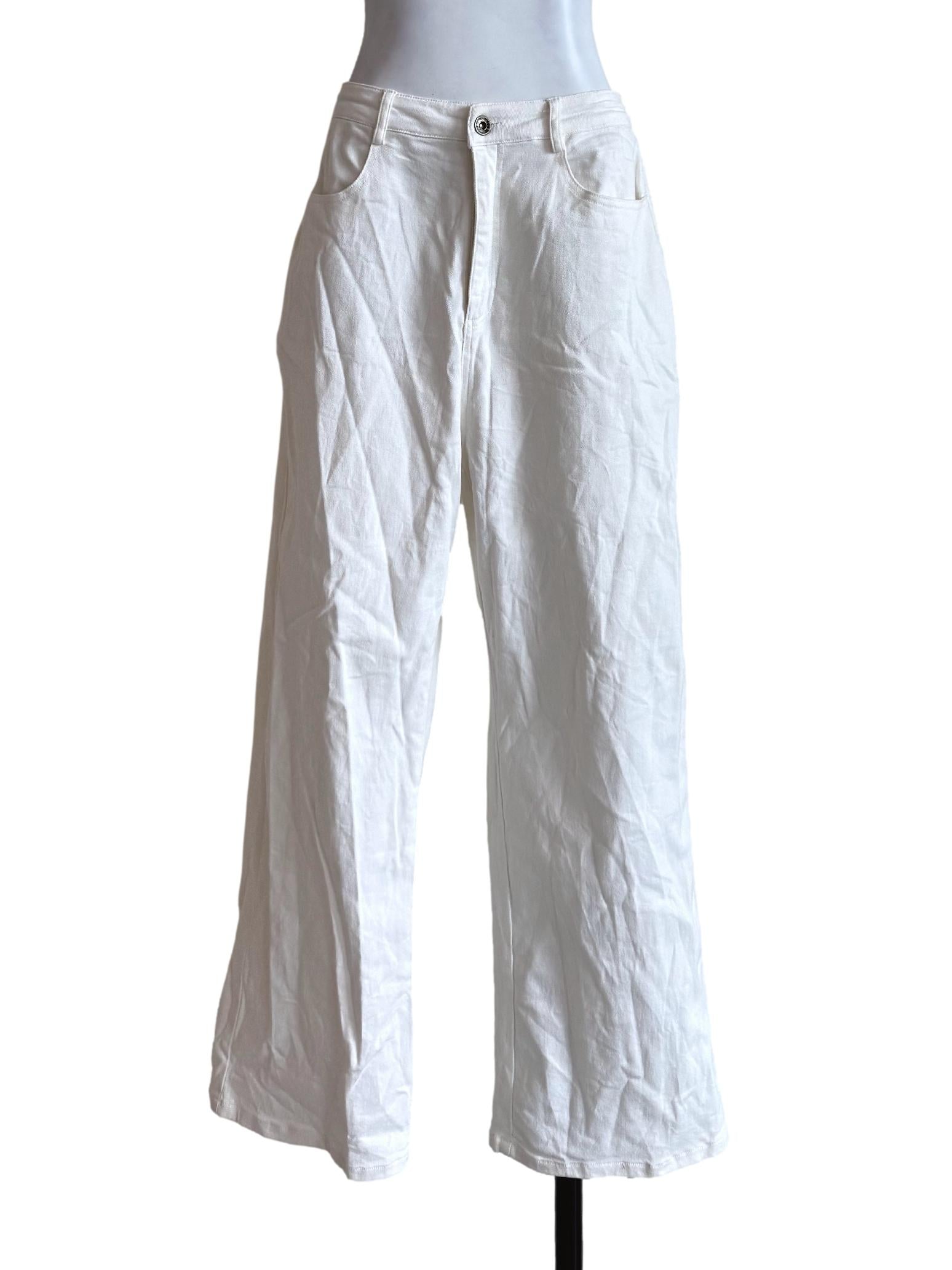 Denim White Straight Cut Jeans