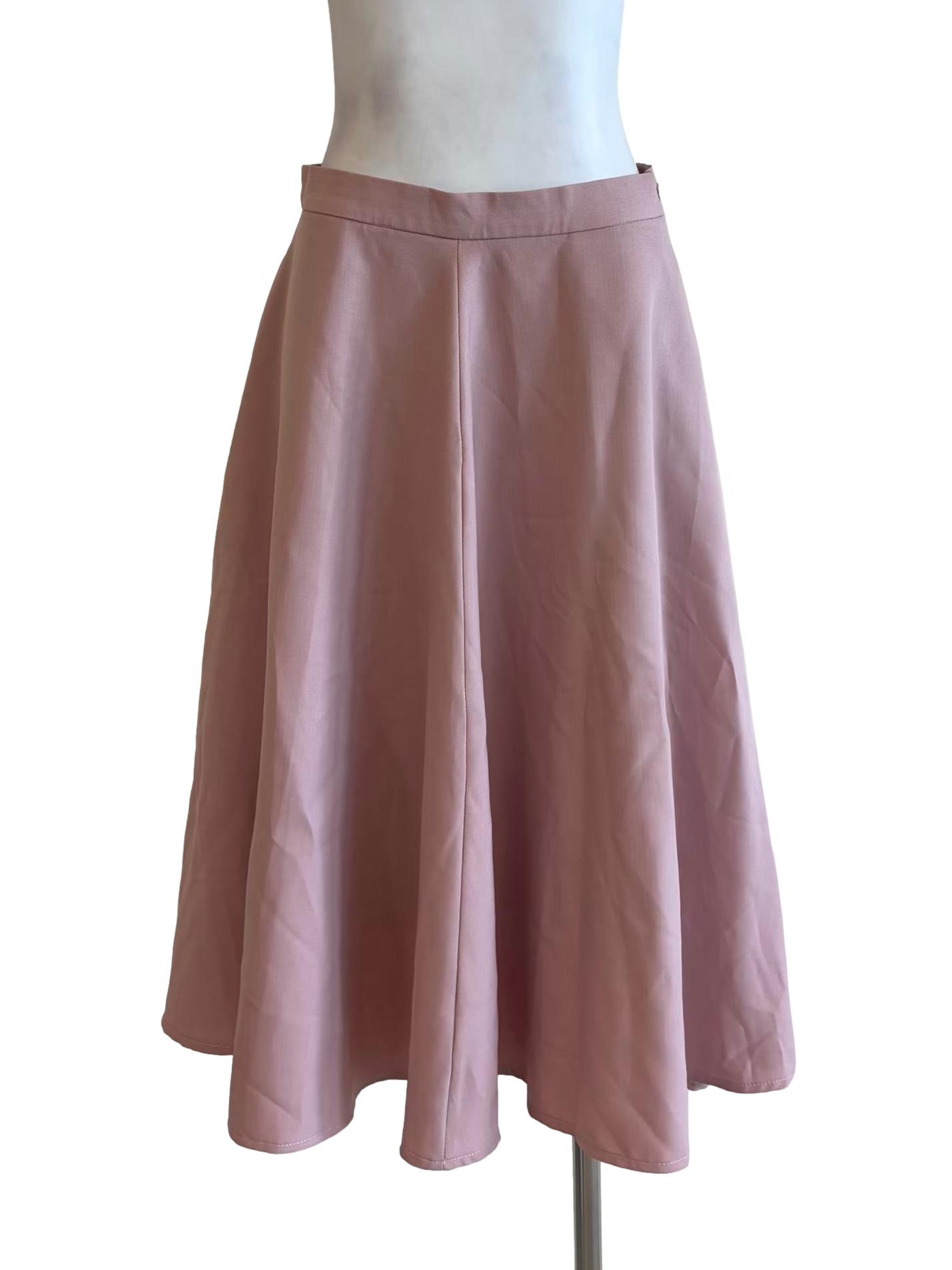 Melon Pink Flare Midi Skirt