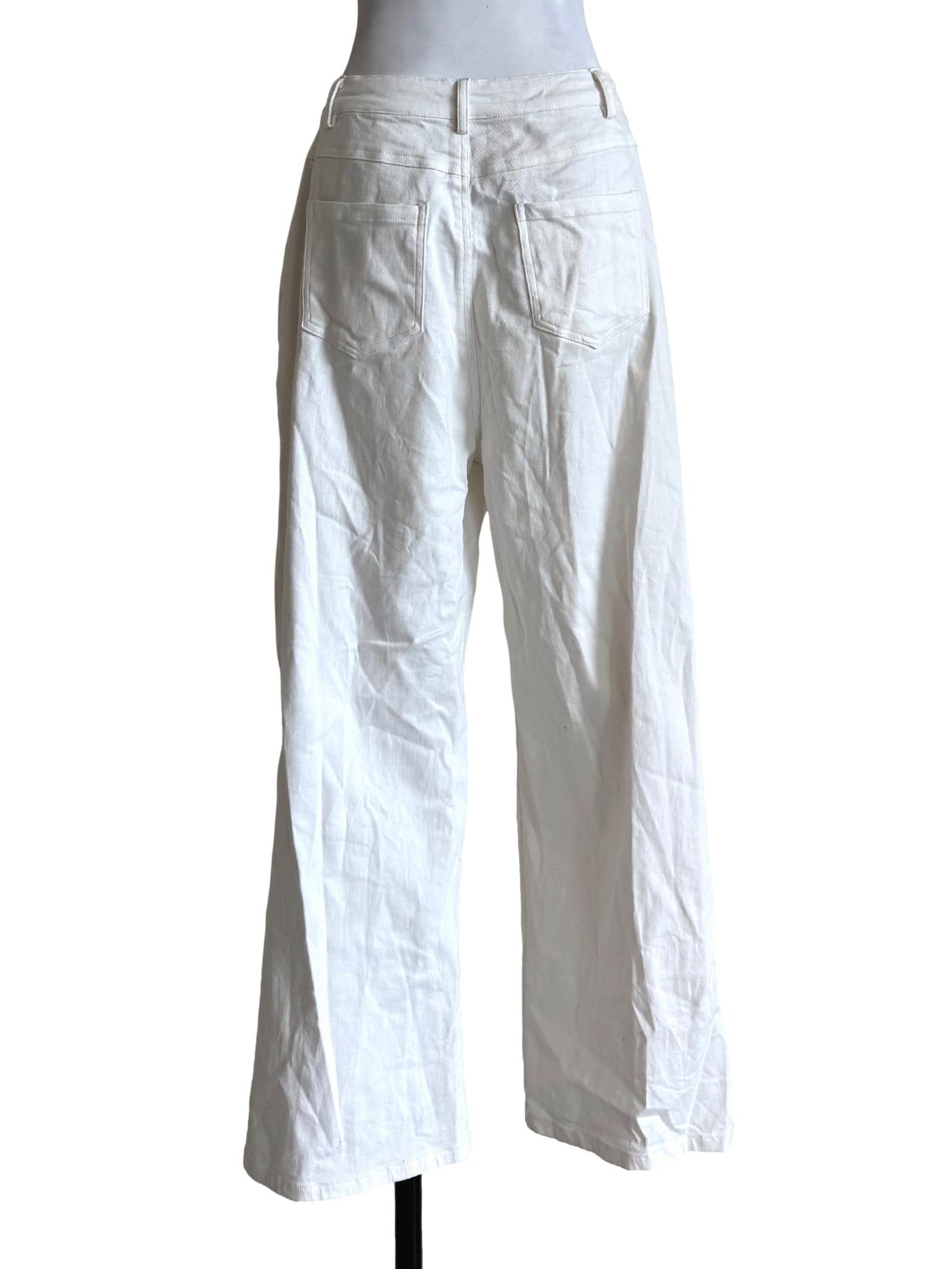 Denim White Straight Cut Jeans