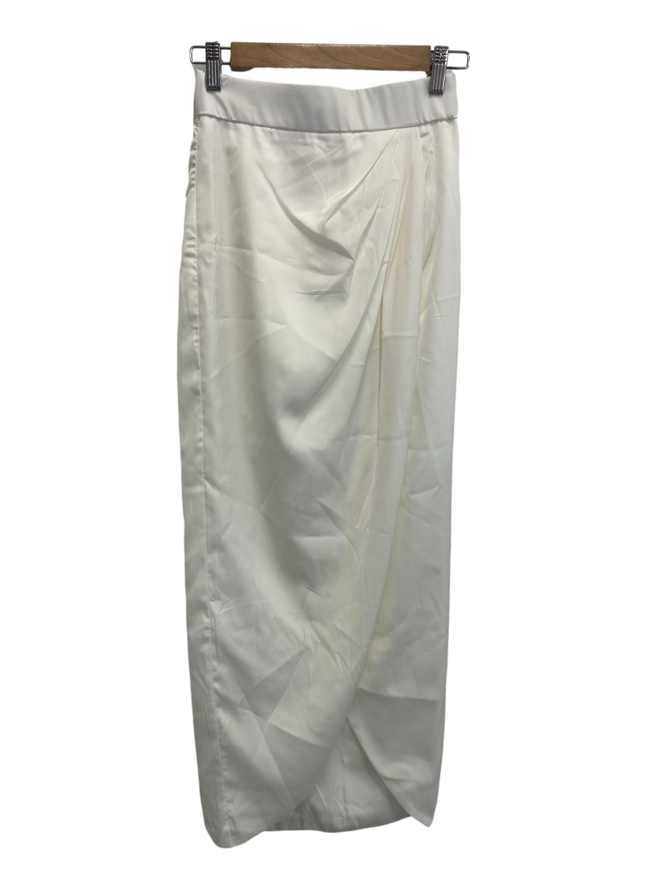 White Satin Ruch Skirt